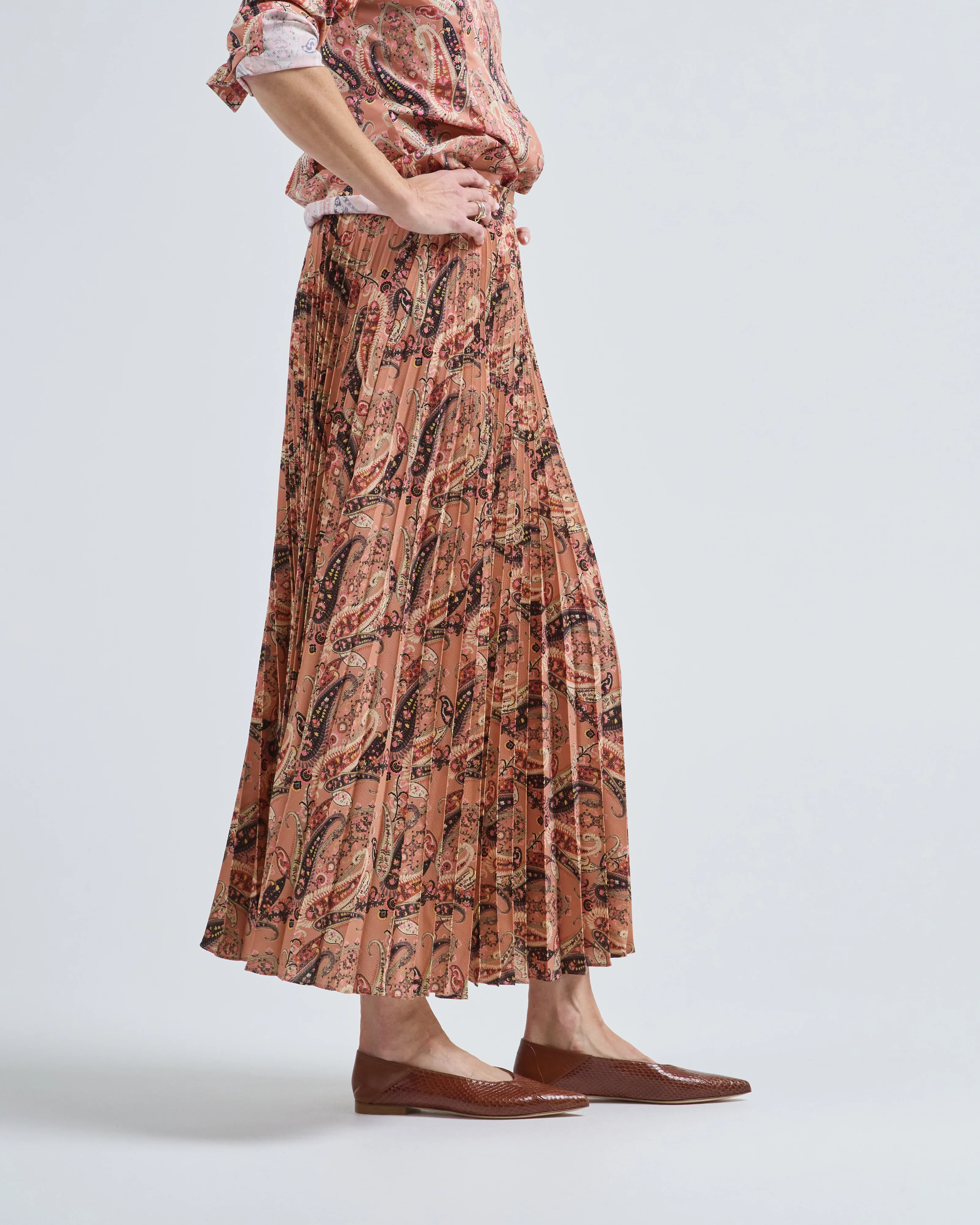 printed maxi pleated skirt - Image 4