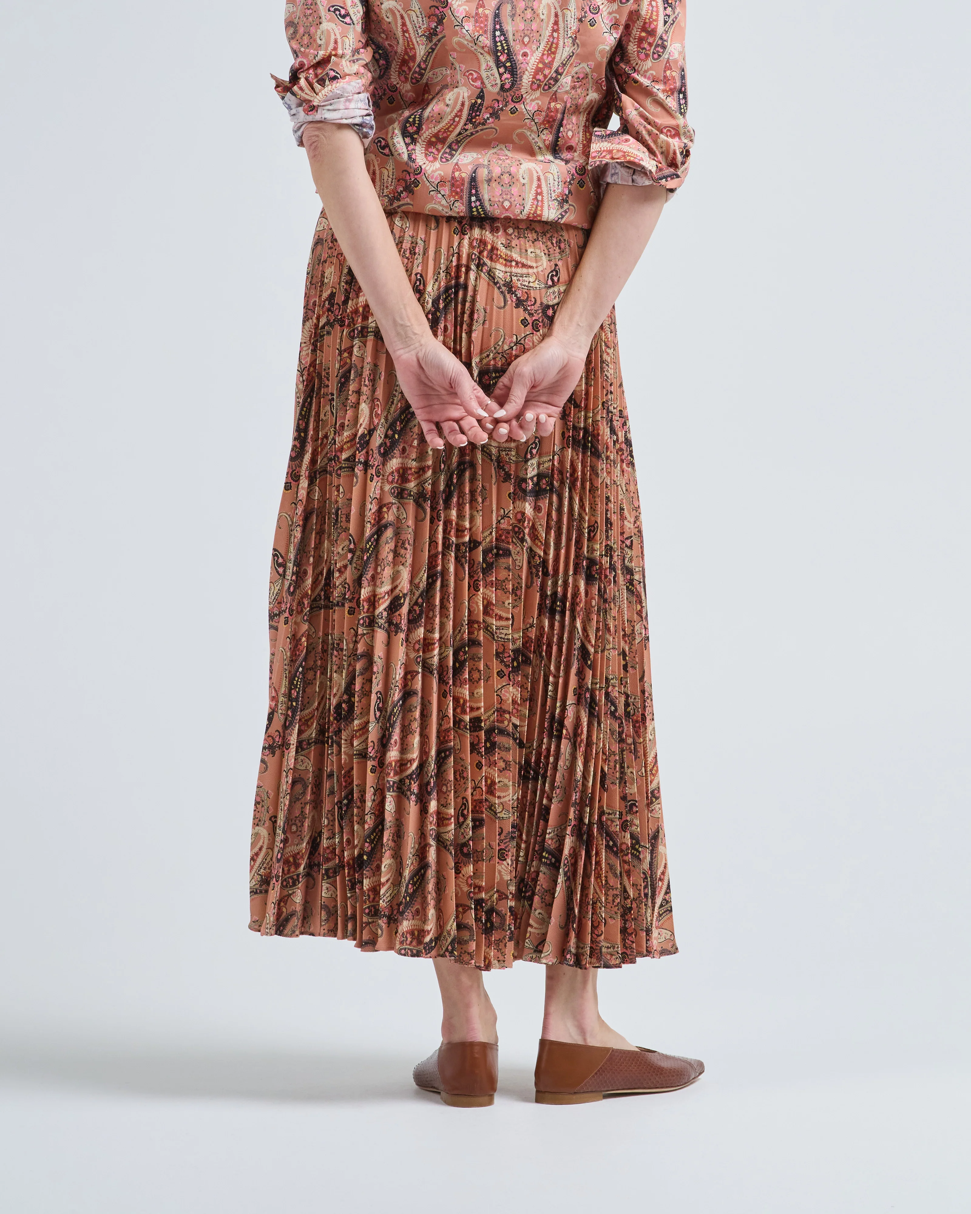 printed maxi pleated skirt - Image 5