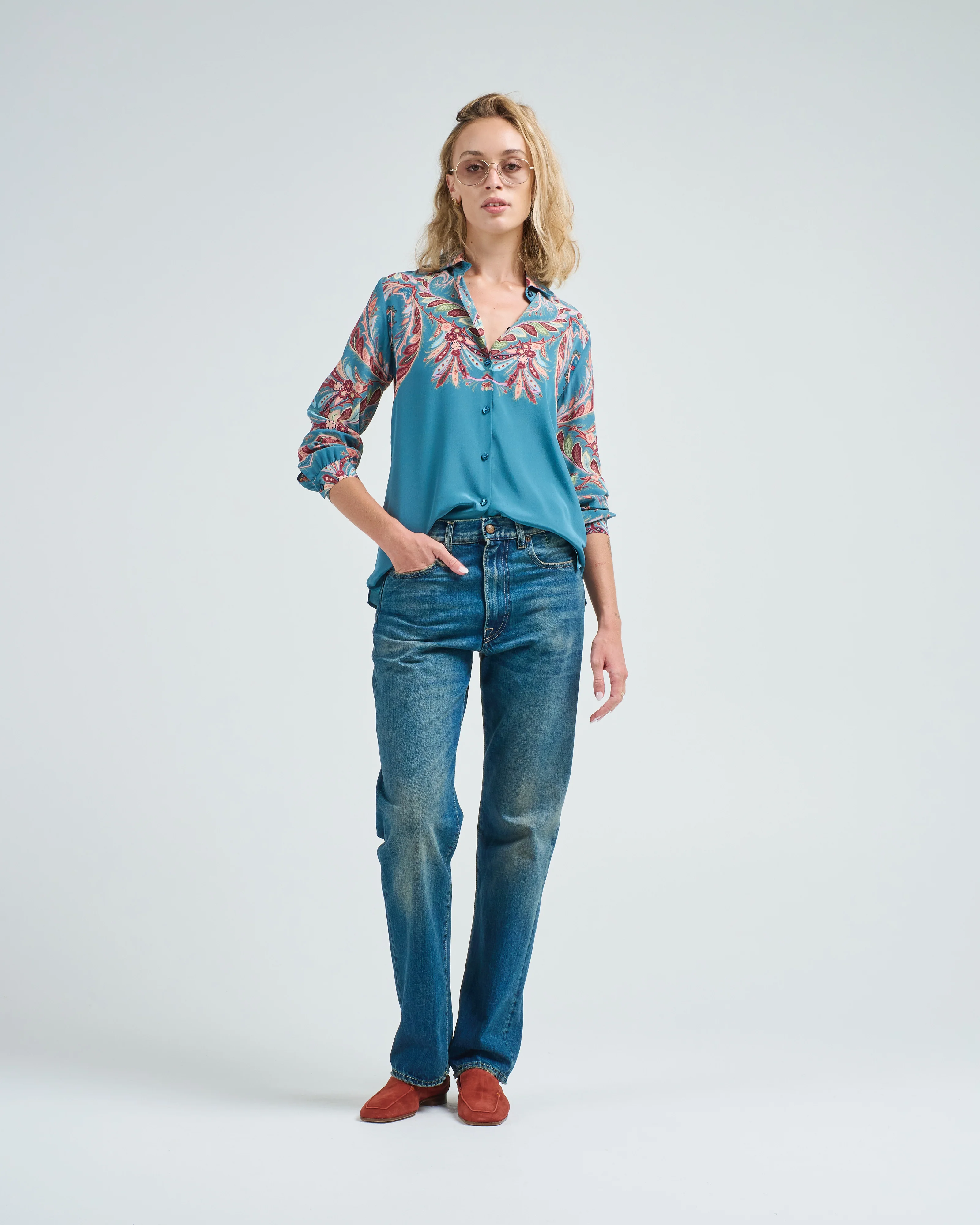 printed silk blouse - Image 2