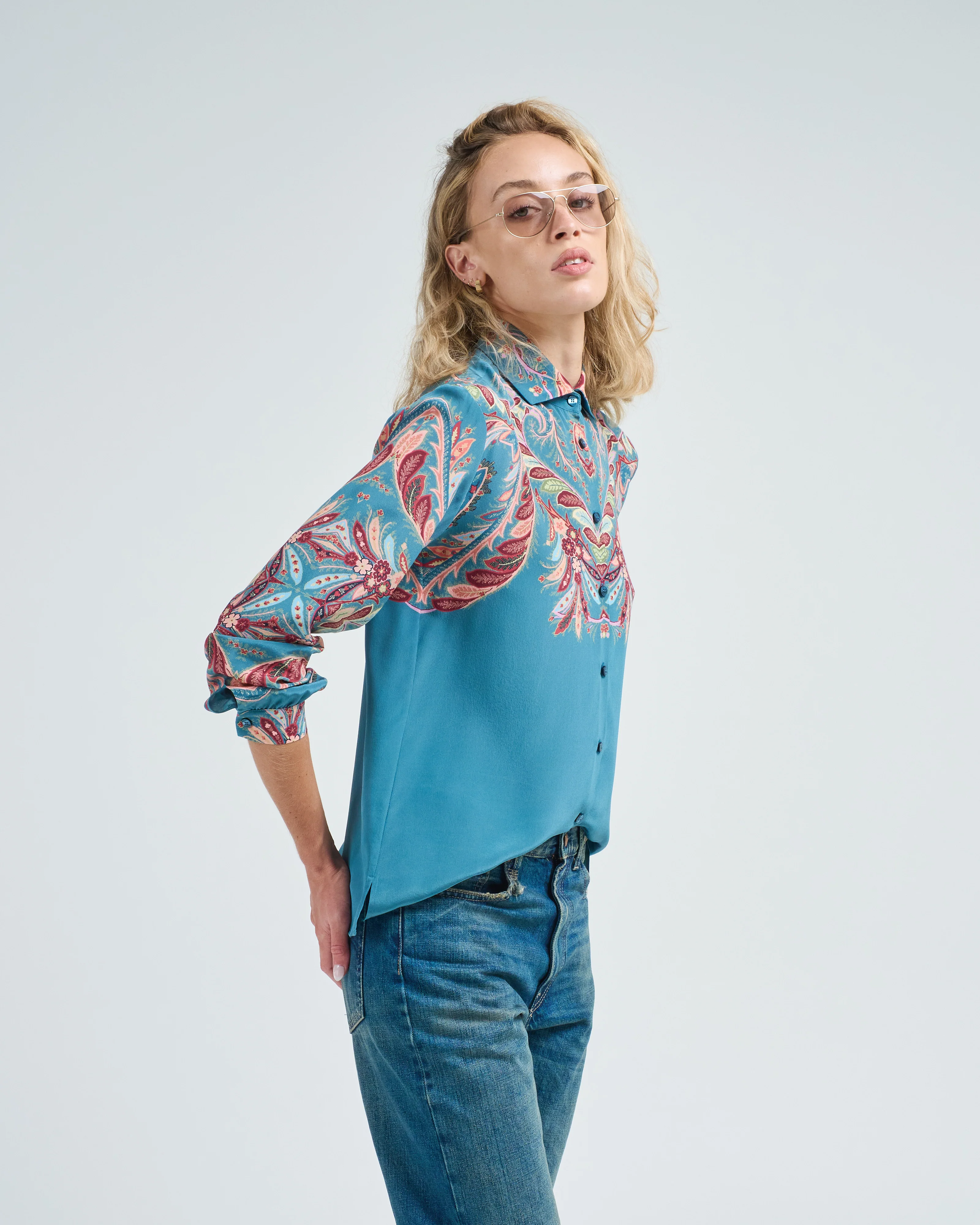 printed silk blouse - Image 4