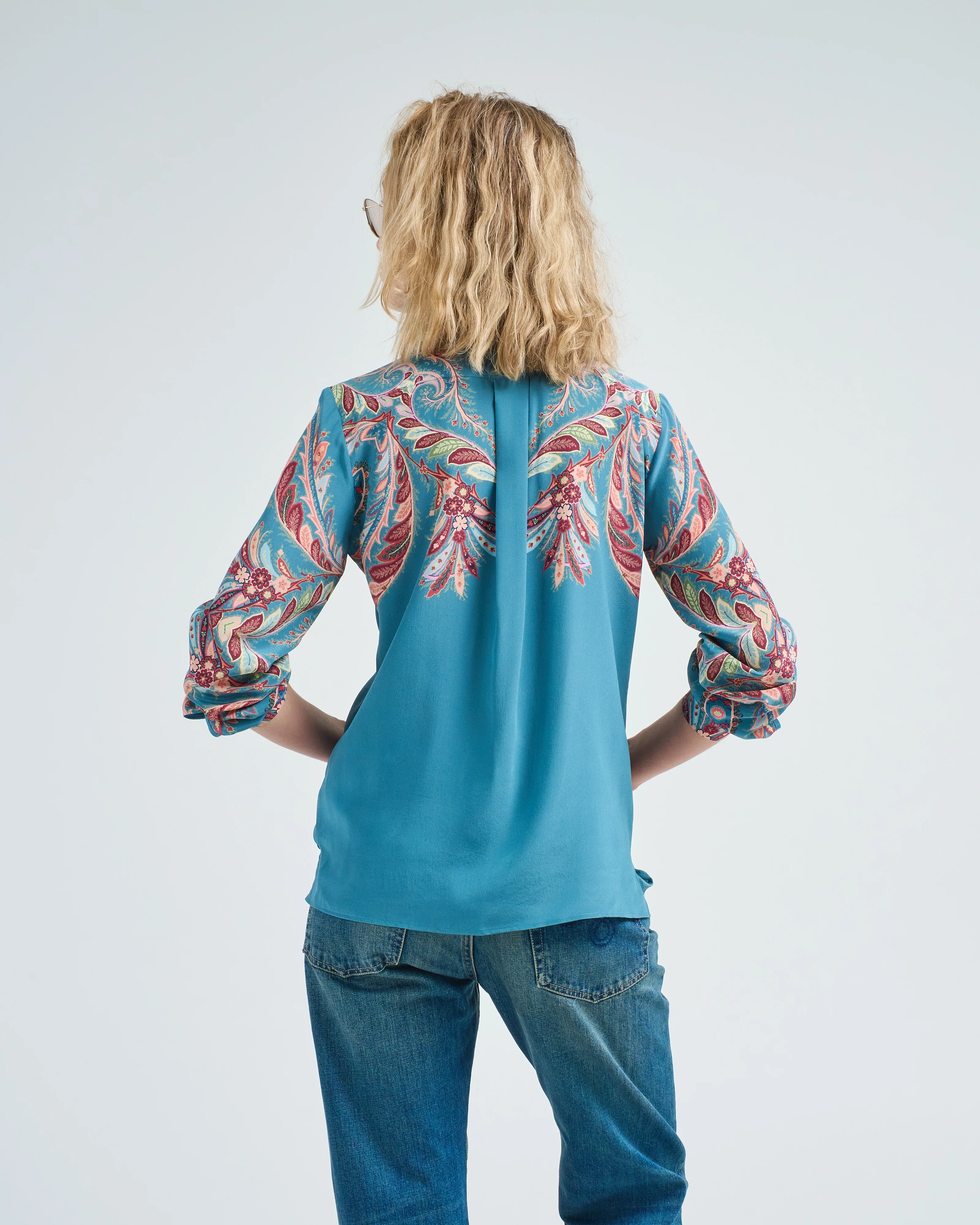 printed silk blouse - Image 5