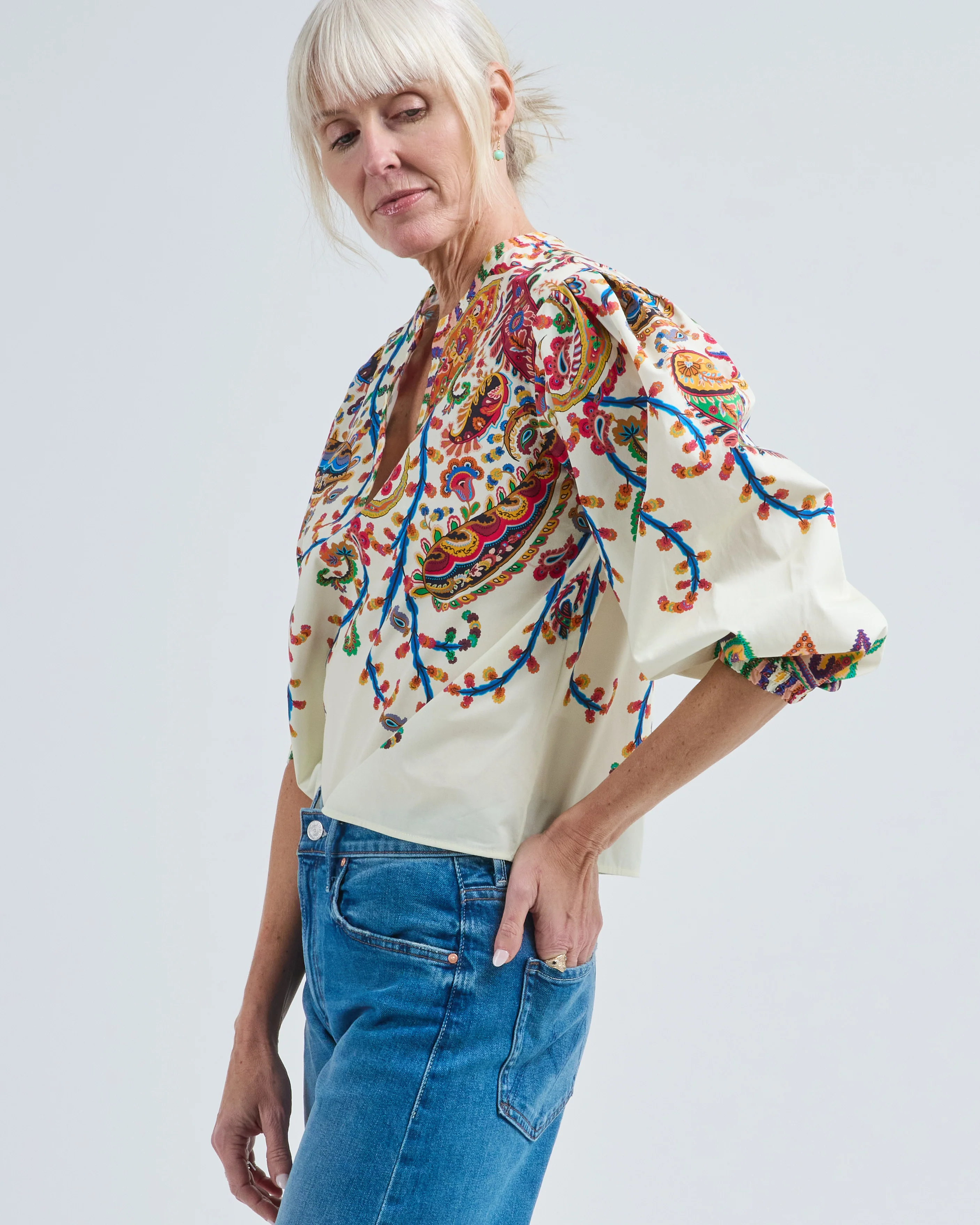 puff sleeve boxy fit top - Image 2