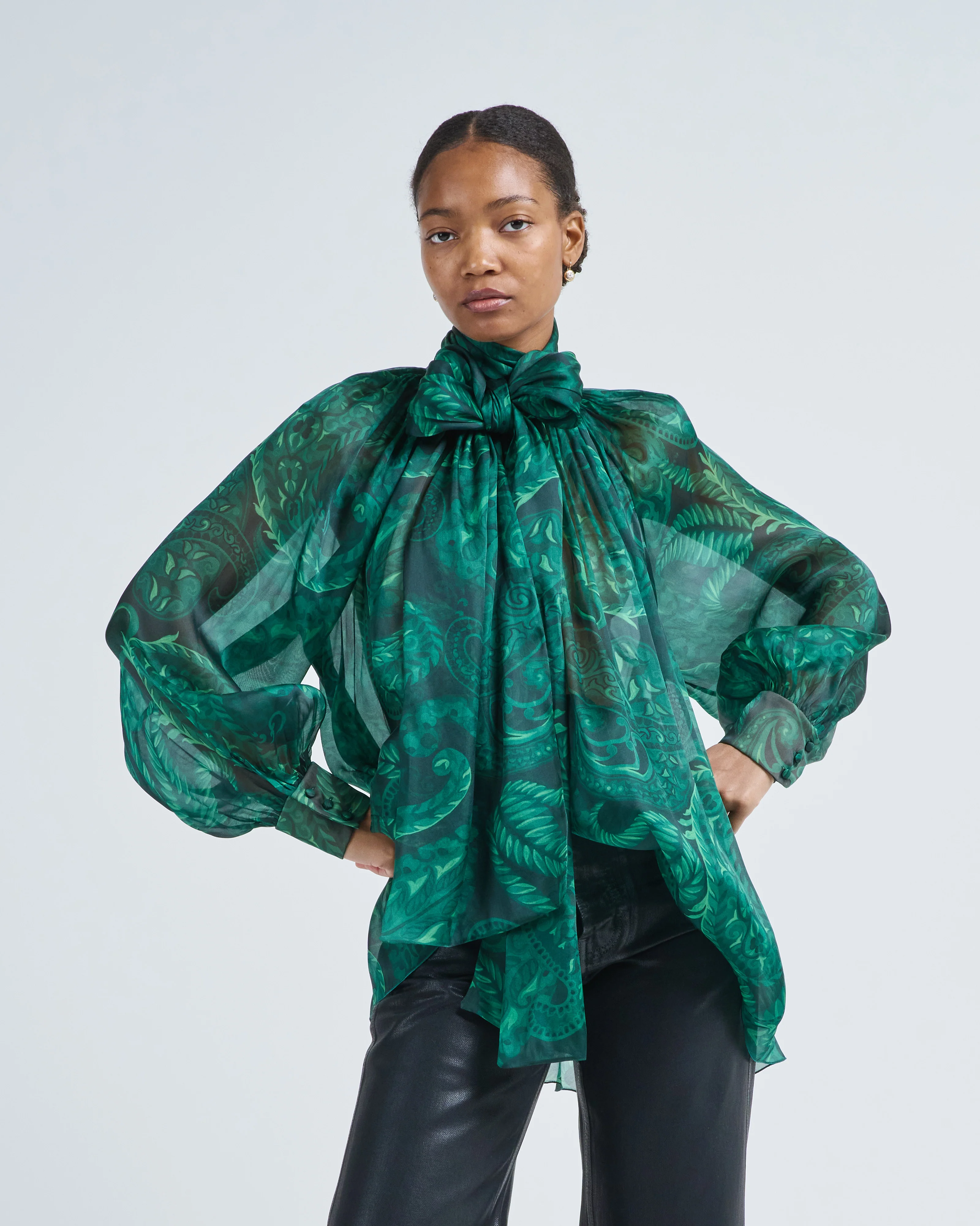 ruched top with scarf