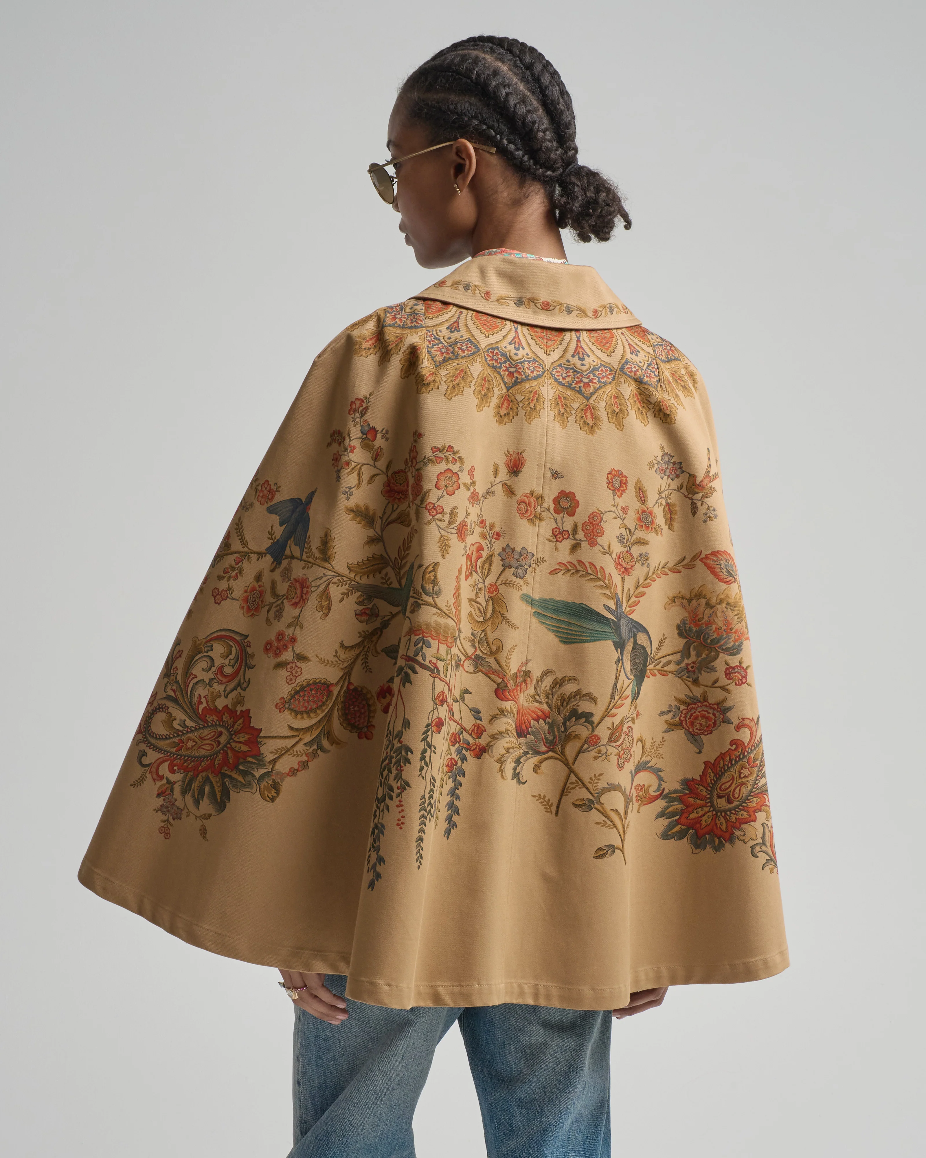 women's belted cape with print - Image 4