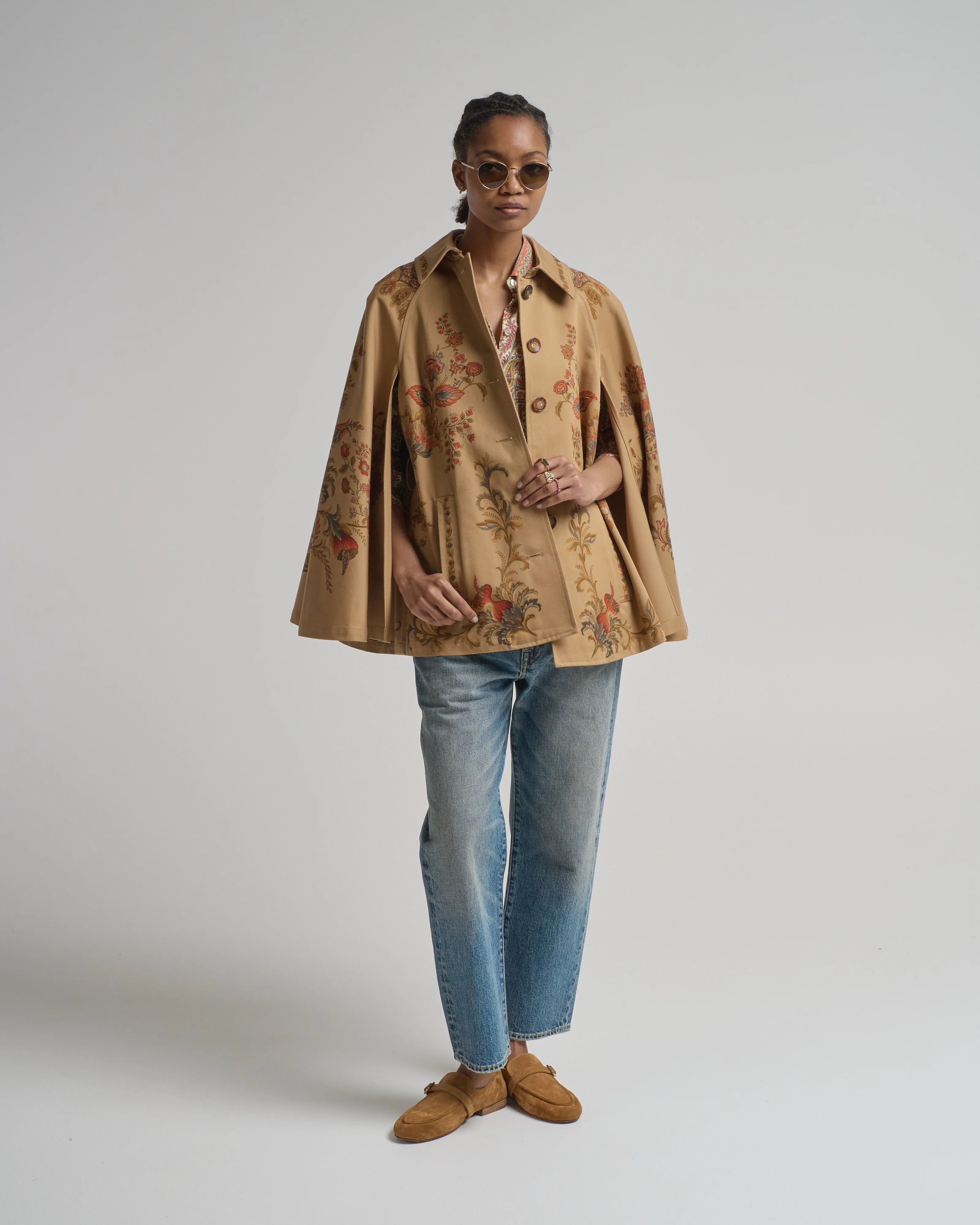 women's belted cape with print - Image 5