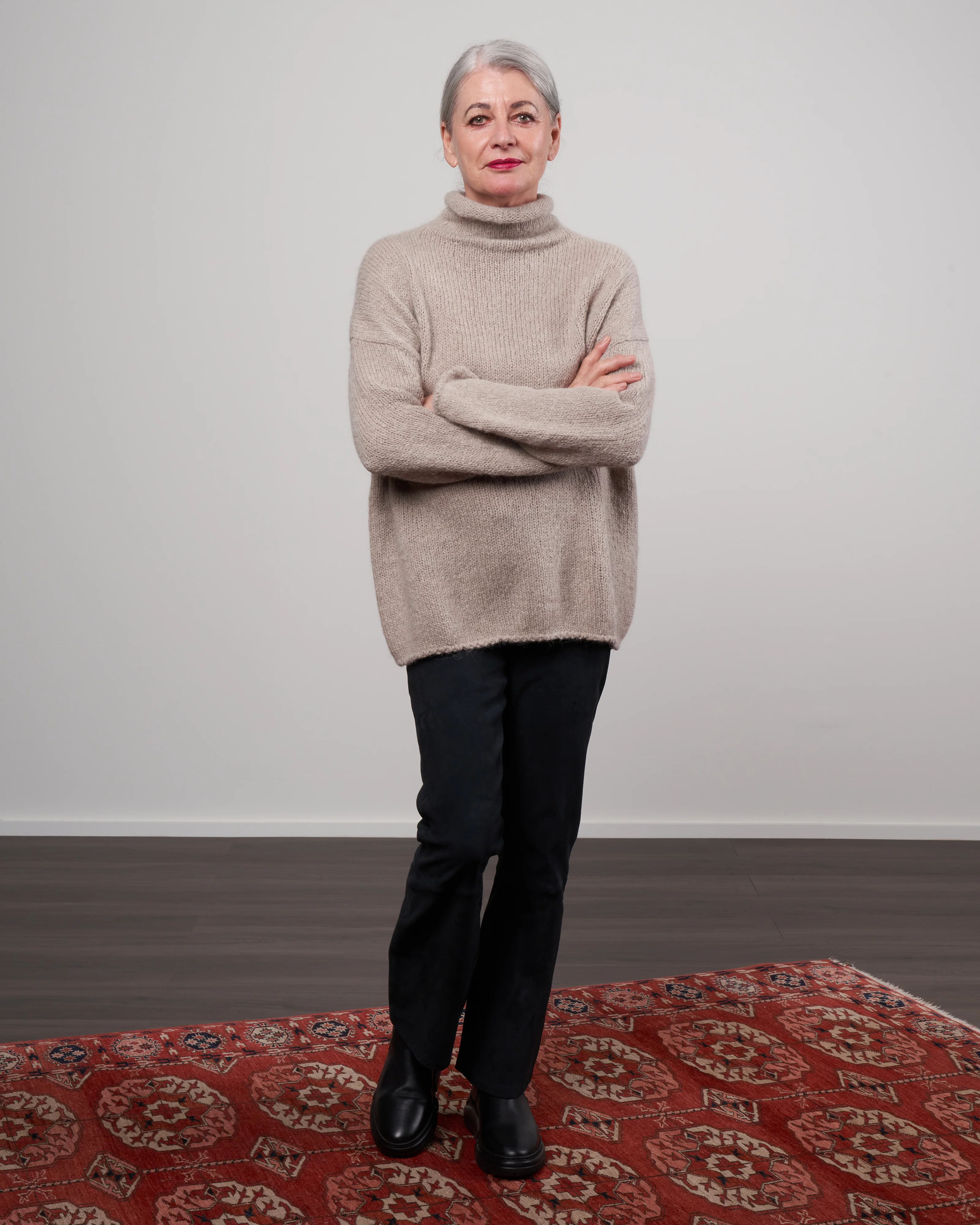 alpaca wool turtleneck - beige - Image 2