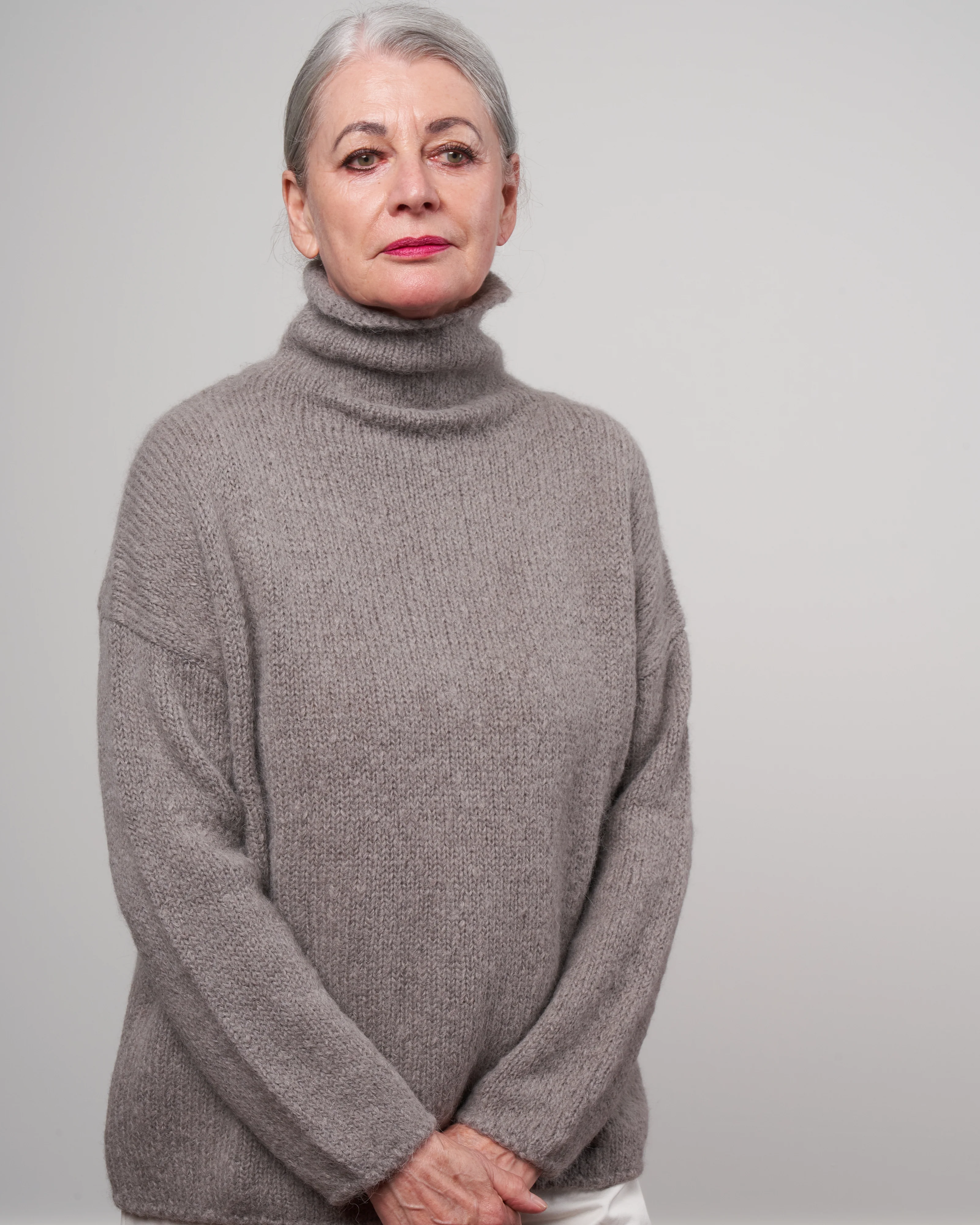 alpaca wool turtleneck - otter gray - Image 2