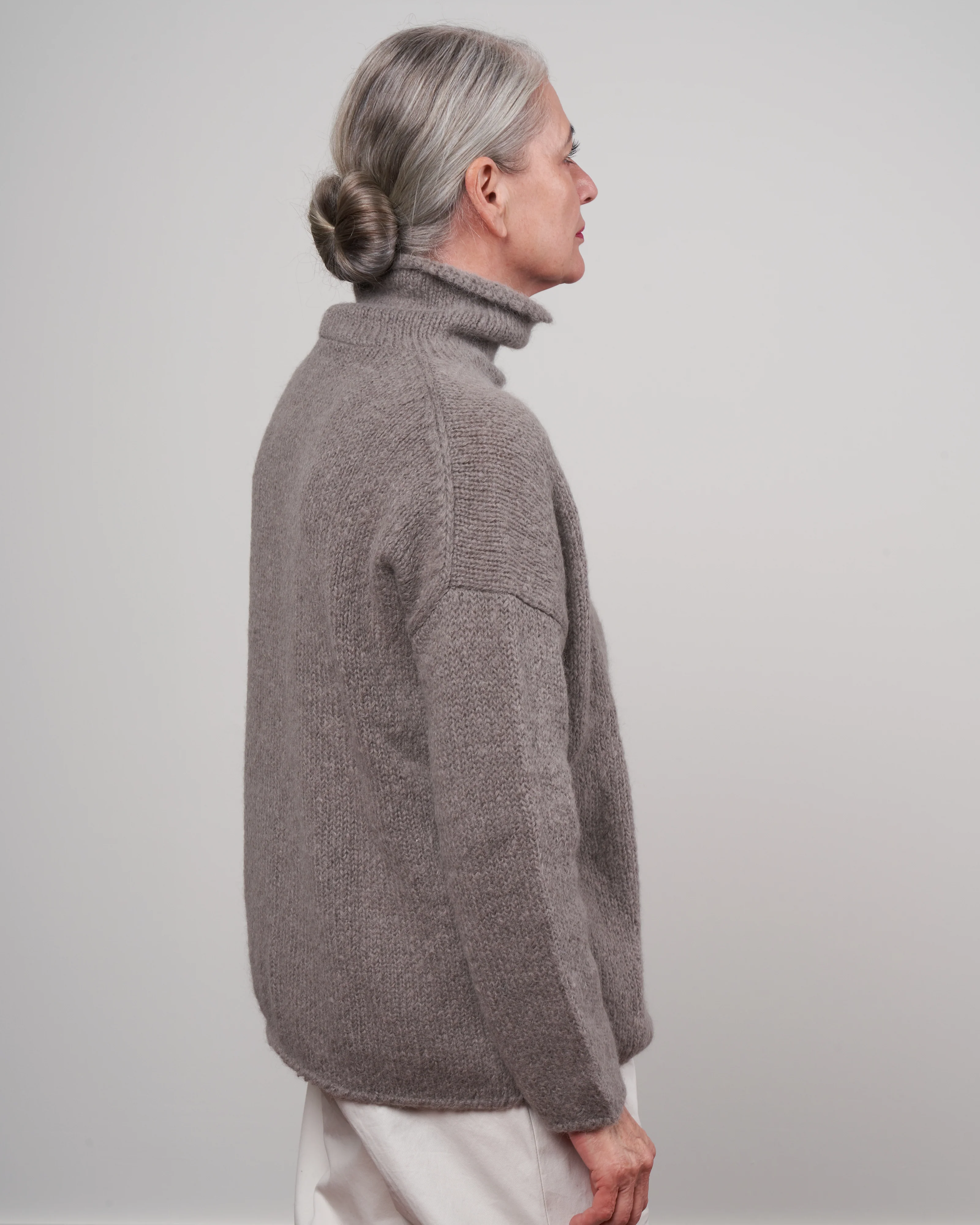 alpaca wool turtleneck - otter gray - Image 3
