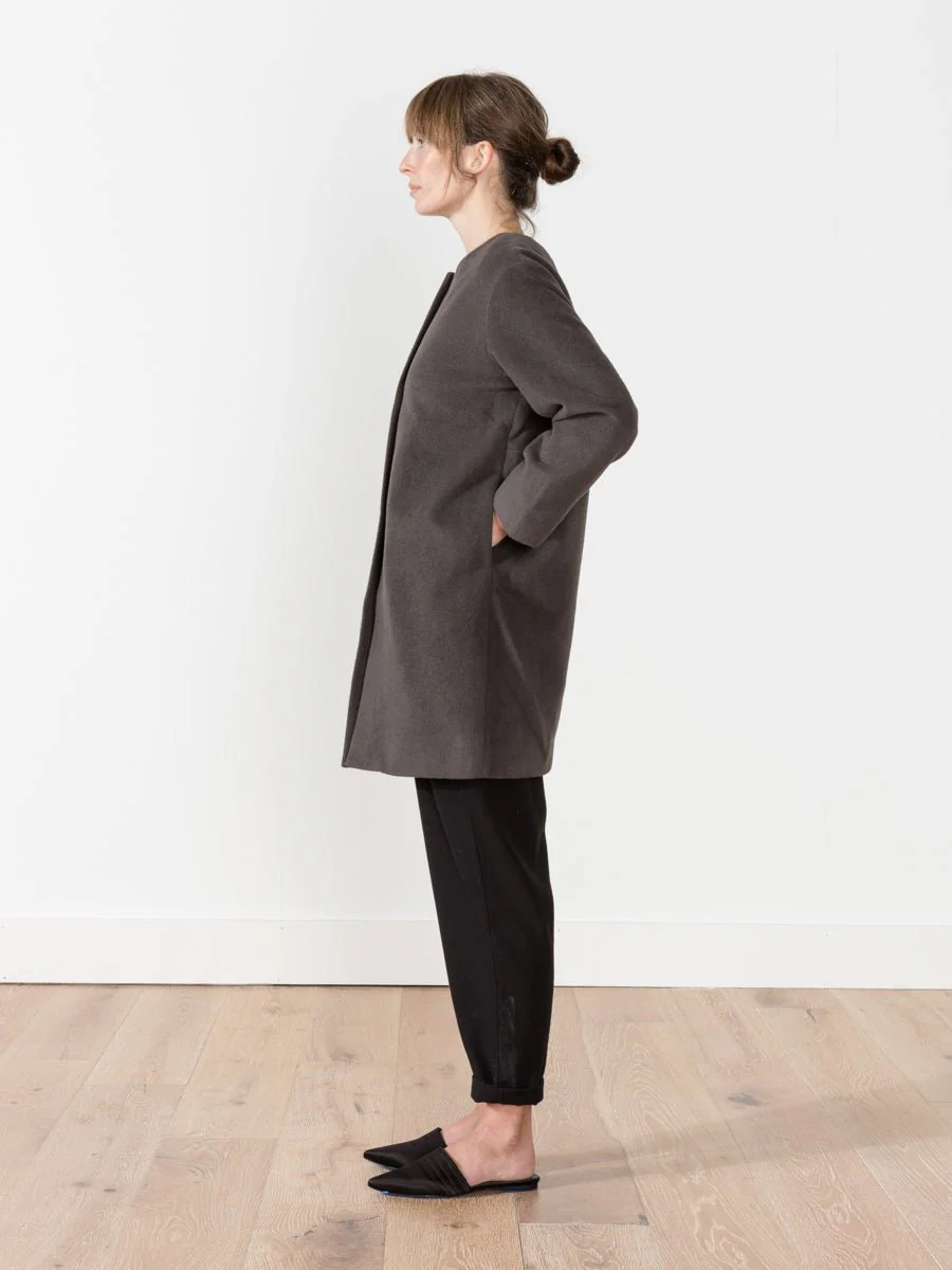 angora no collar coat - Image 2