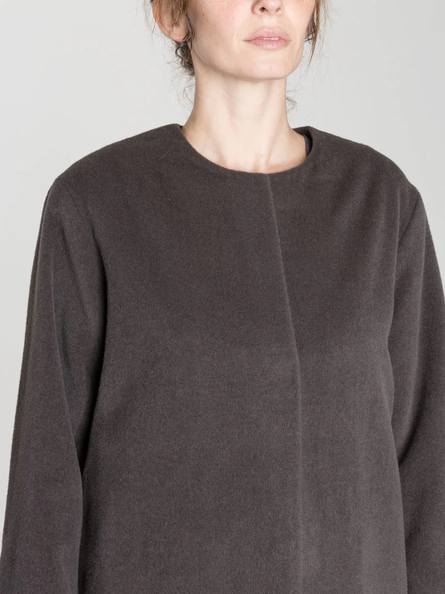 angora no collar coat - Image 5