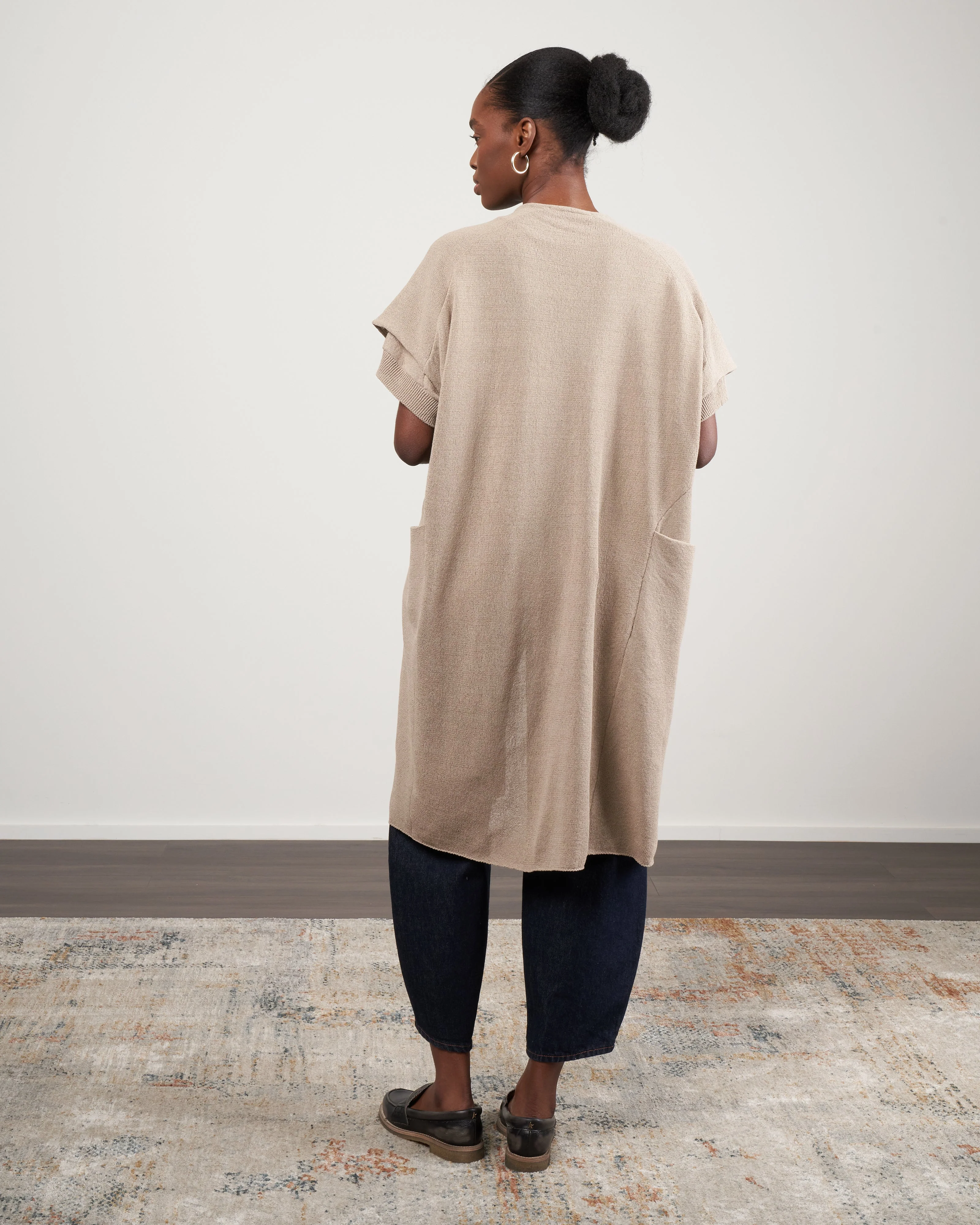 coil yarn robe vest - grege - Image 3