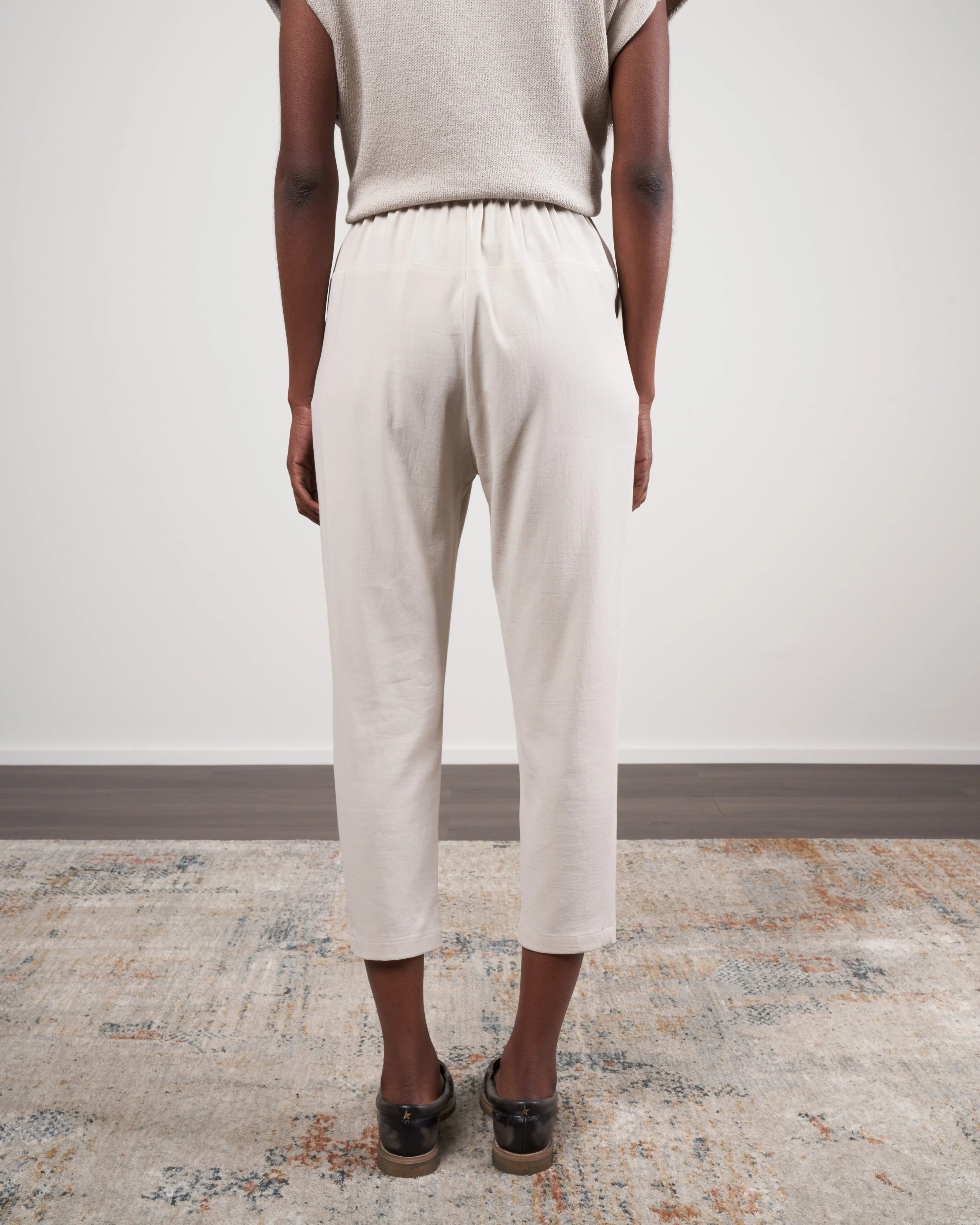 cotton narrow tuck pants - antique white 04 - Image 4