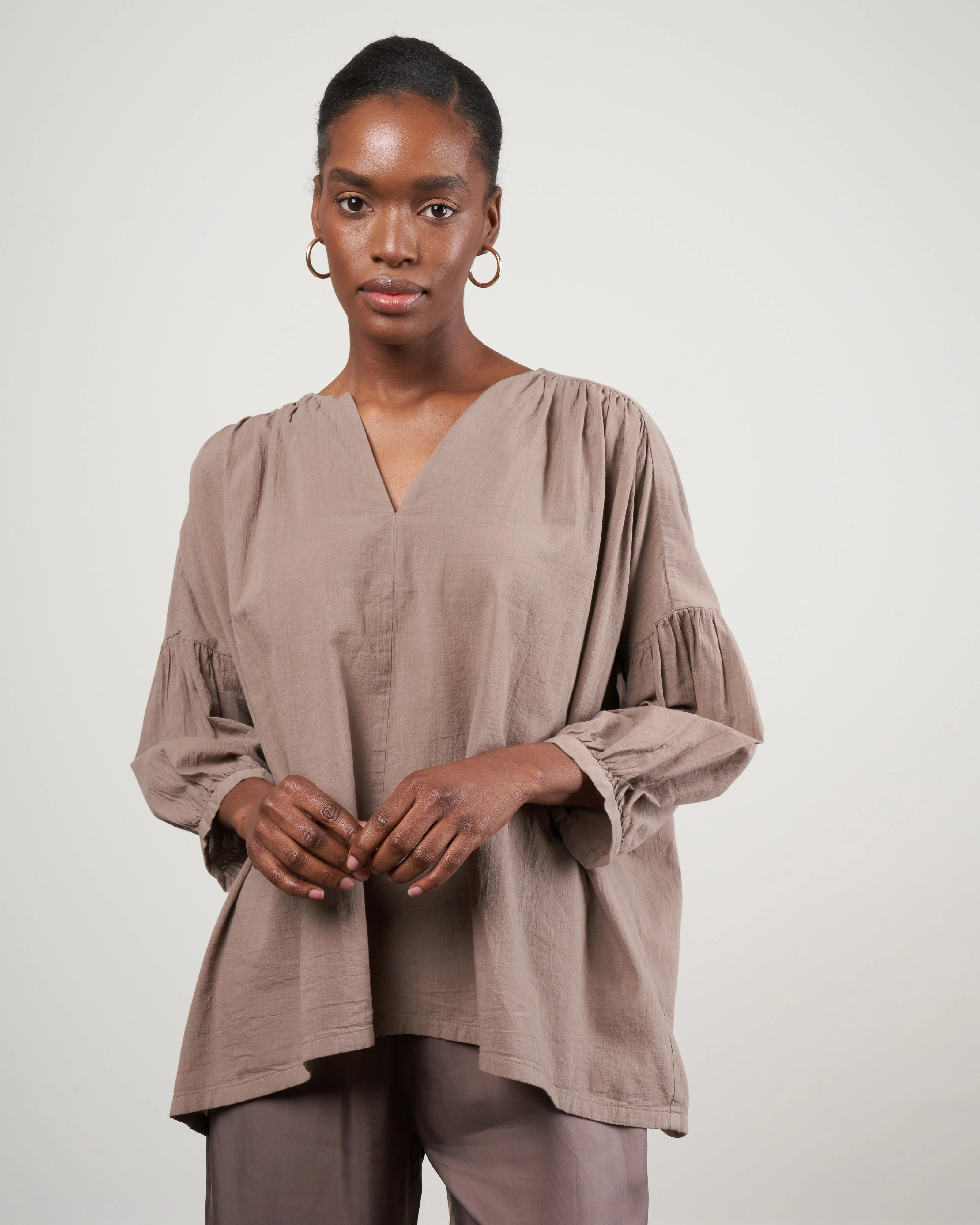 cotton pullover - maroon gray 76