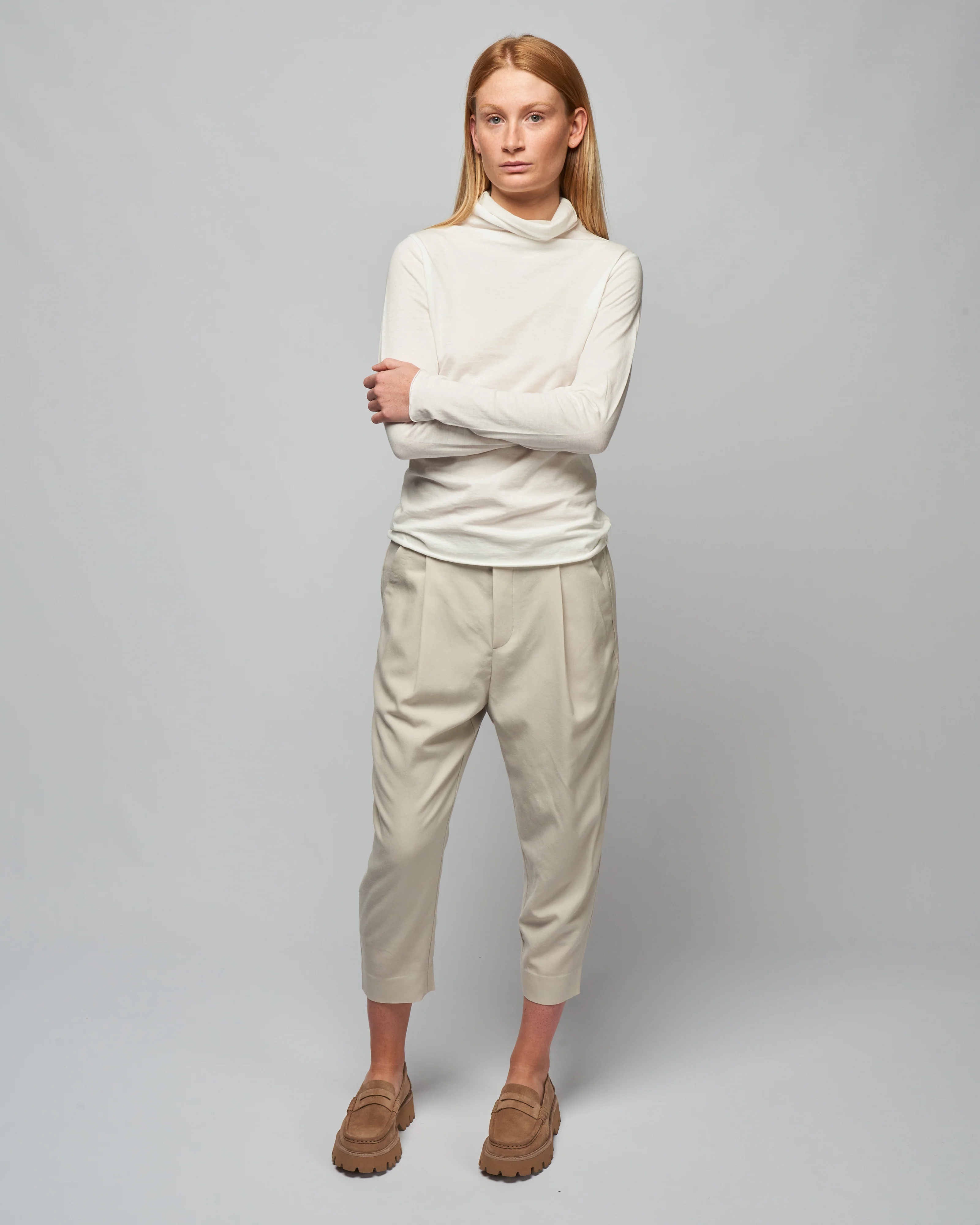 cut&sew turtleneck - off white - Image 2
