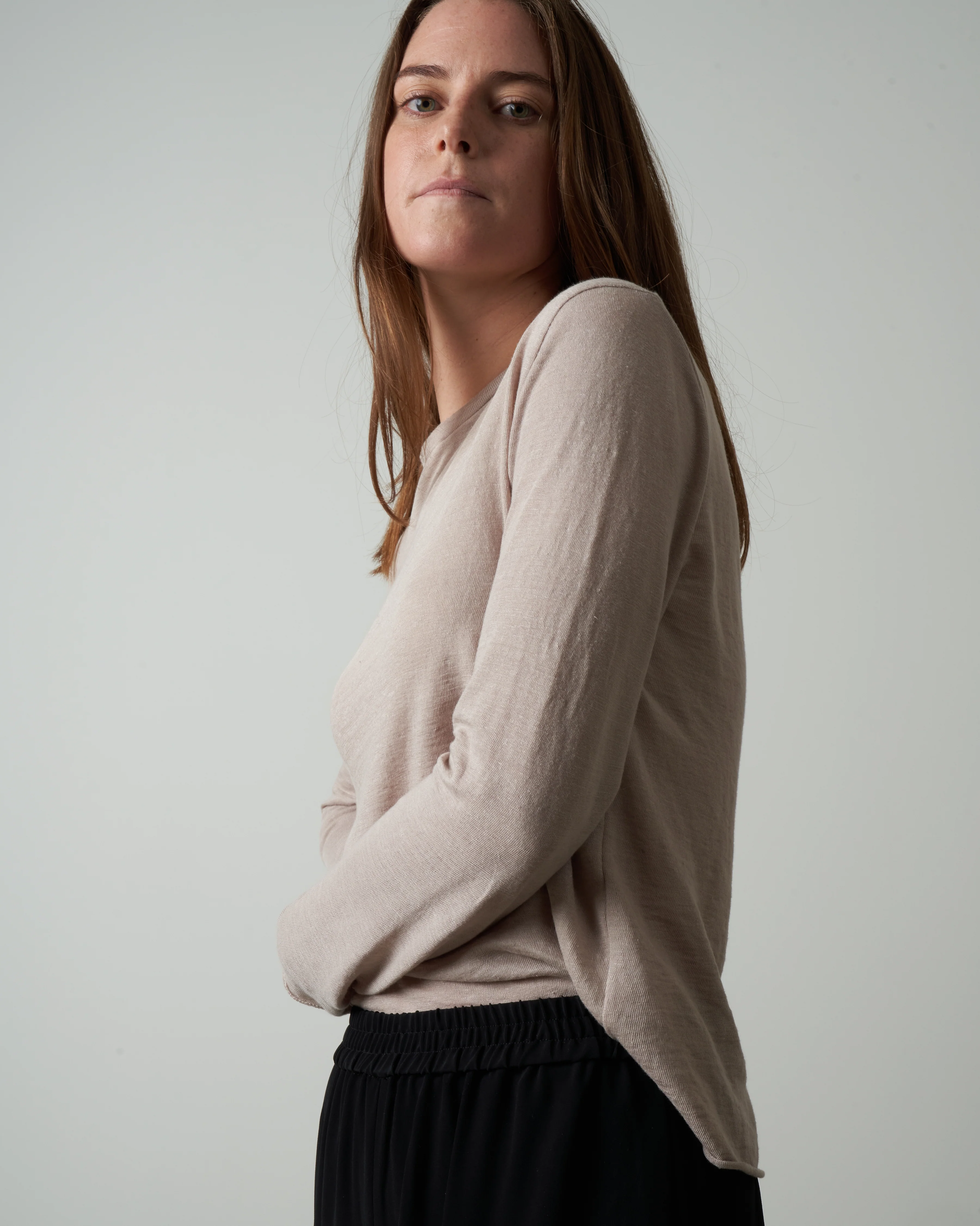 high gauge linen pullover - haze - Image 3