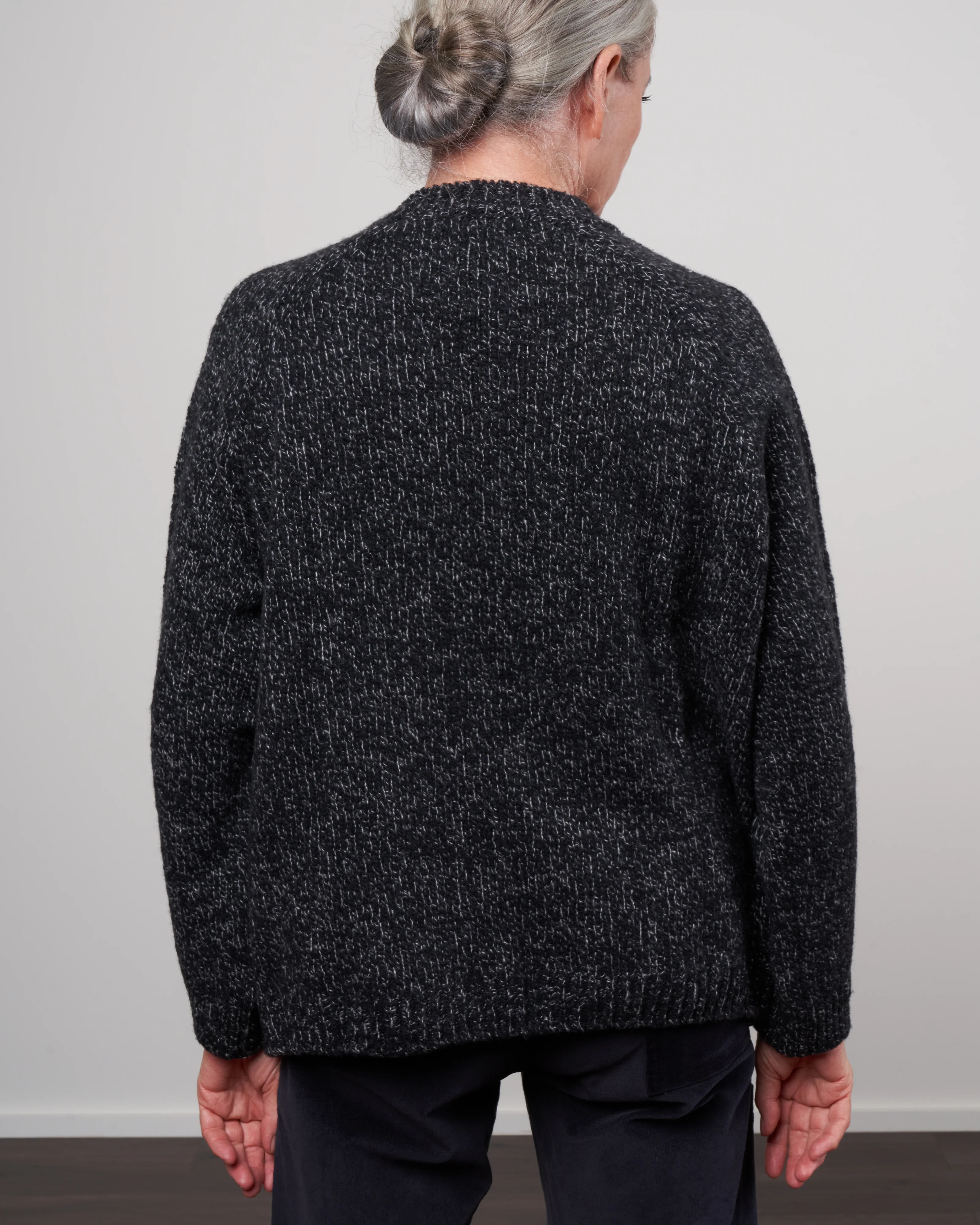 low gauge raglan pullover - black x white 92 - Image 4