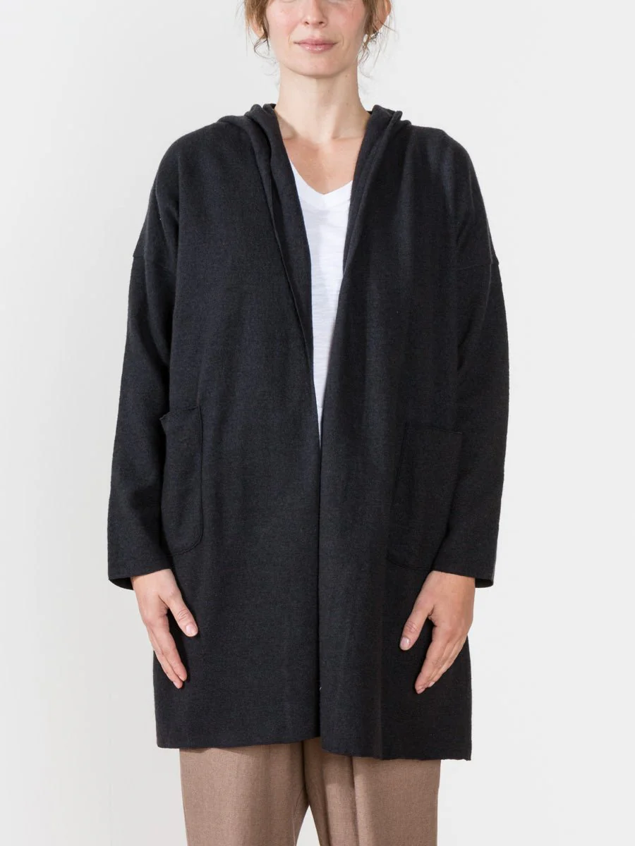 press wool hood coat - Image 4
