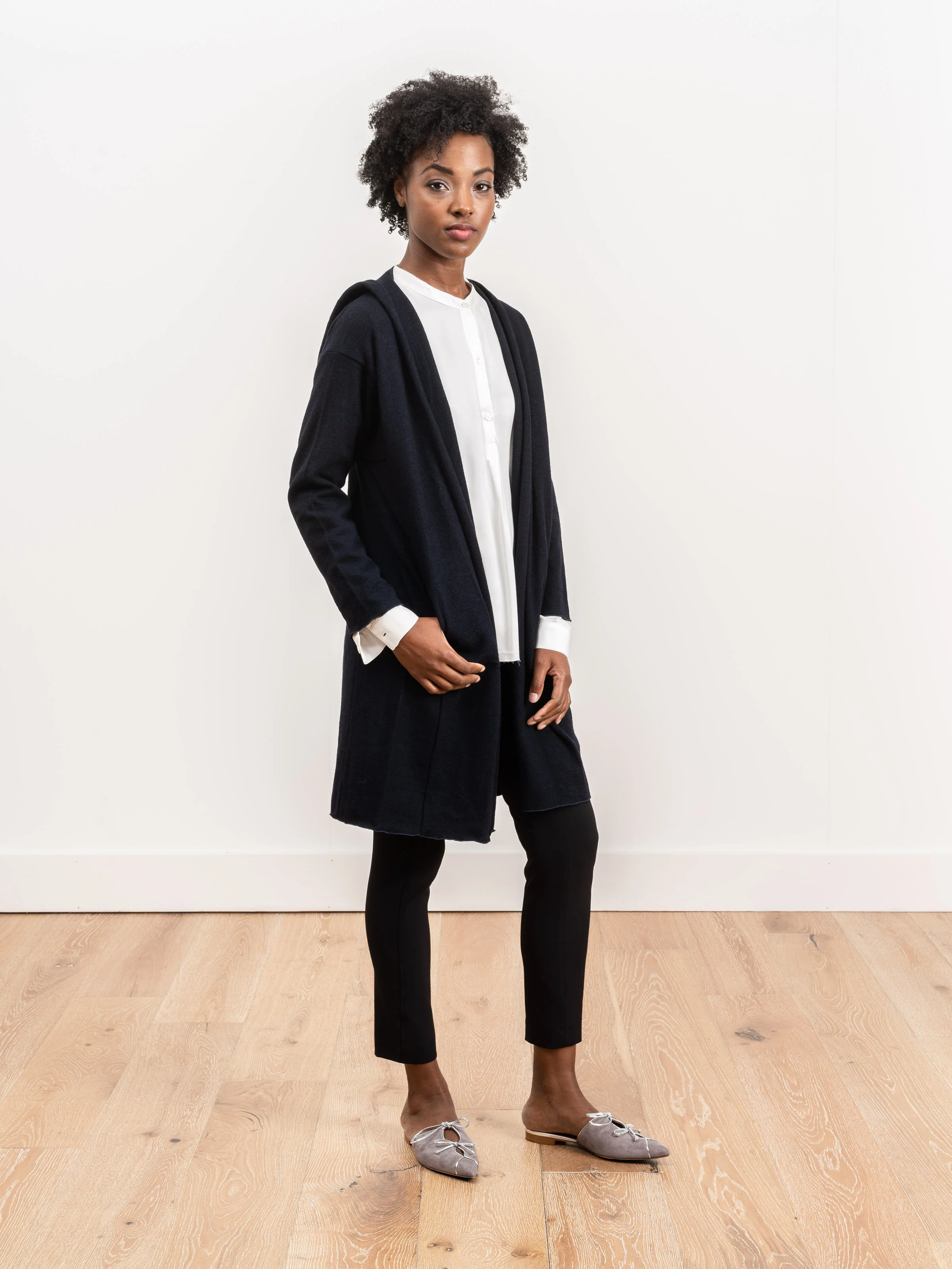 press wool hooded coat - Image 2
