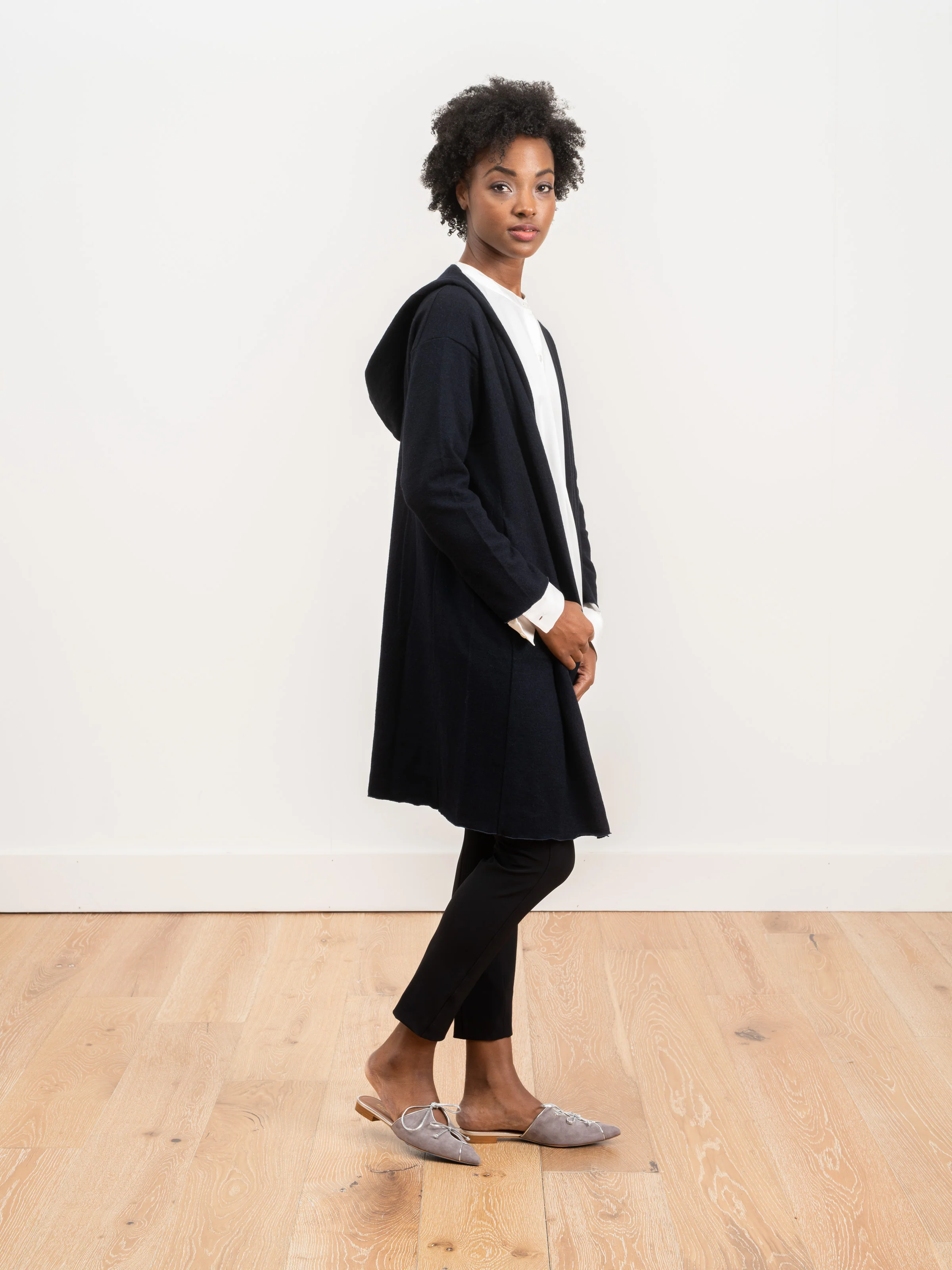 press wool hooded coat - Image 3