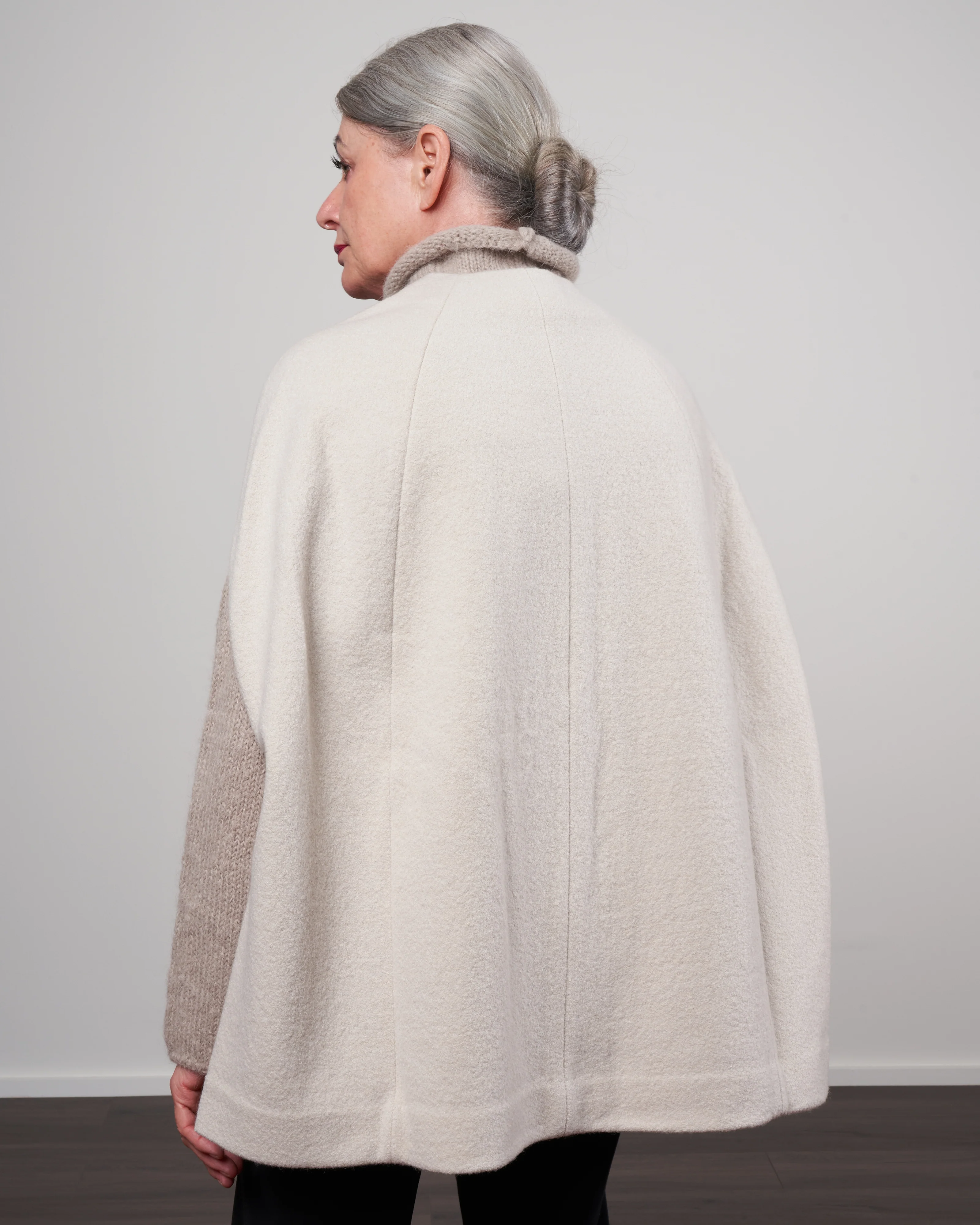 press wool poncho - ivory 05 - Image 4