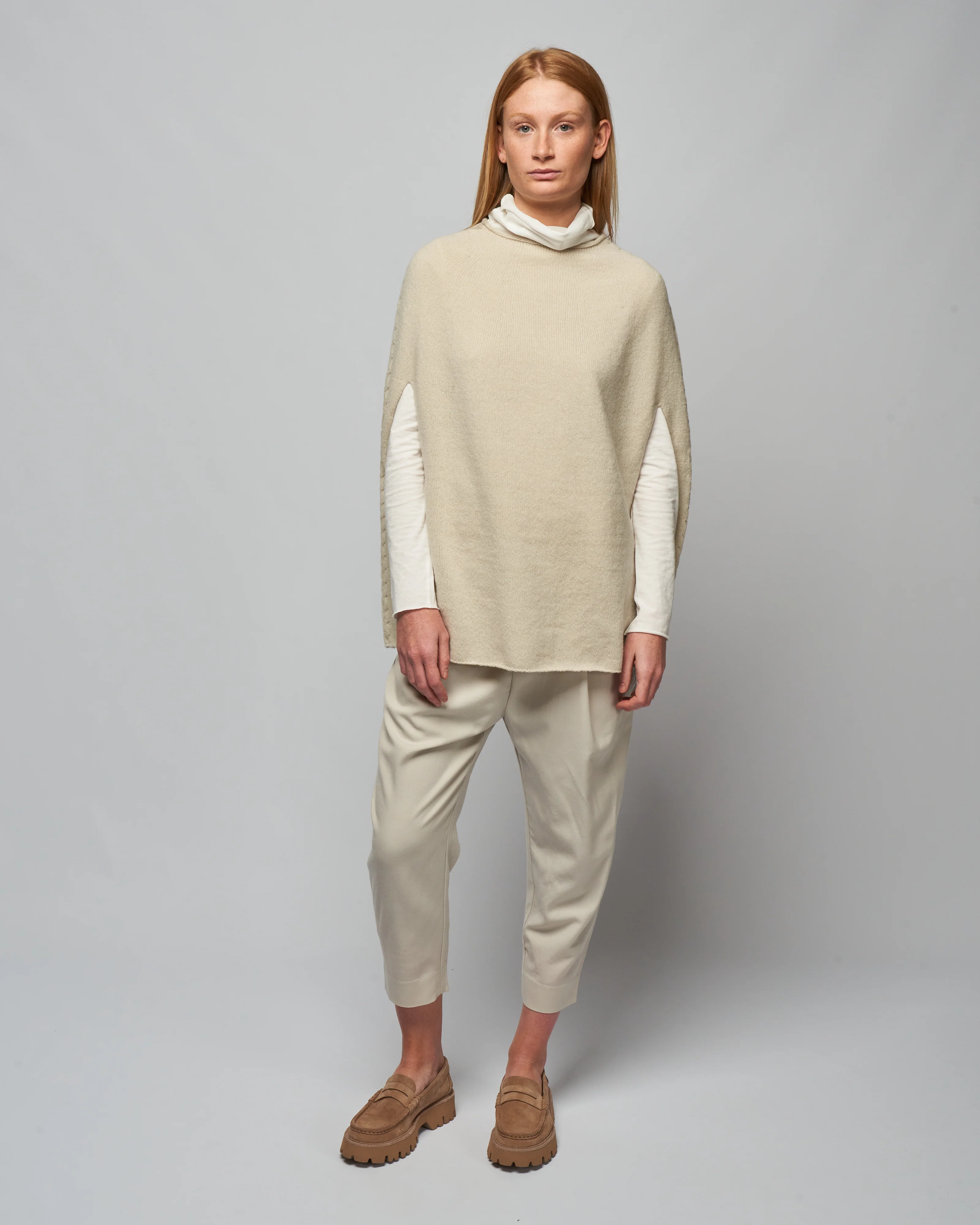 renew-wool poncho - ivory - Image 2
