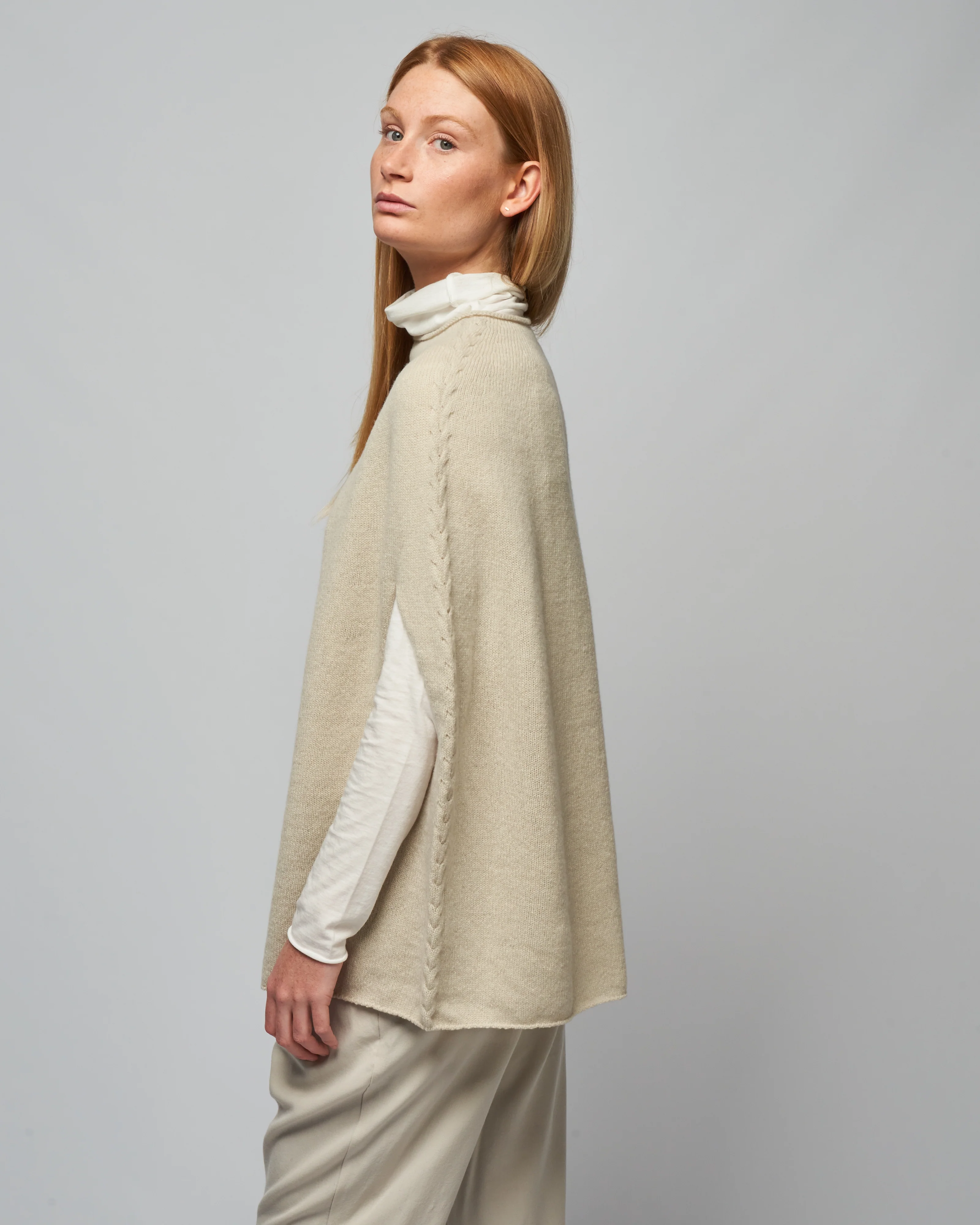 renew-wool poncho - ivory - Image 3