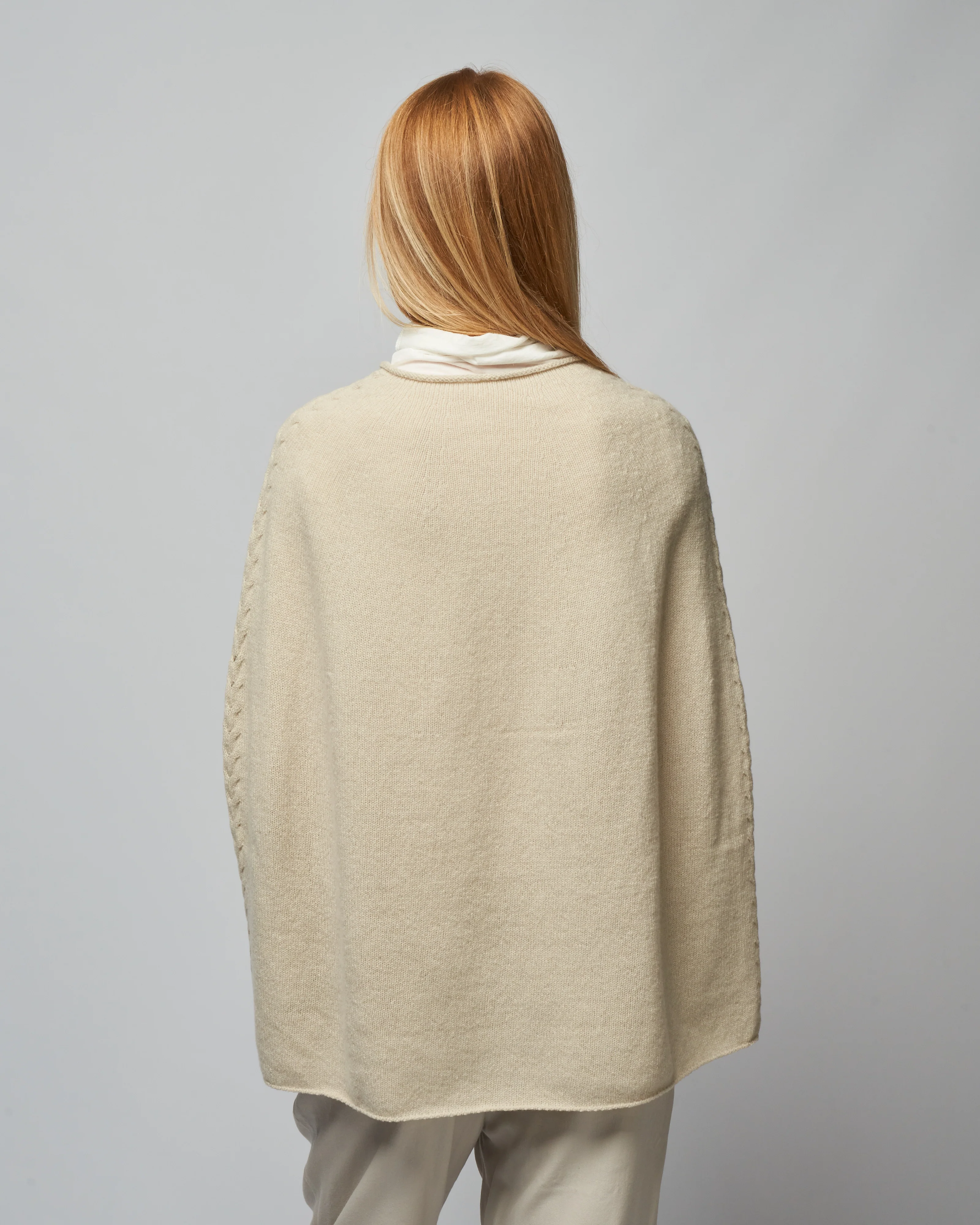 renew-wool poncho - ivory - Image 4