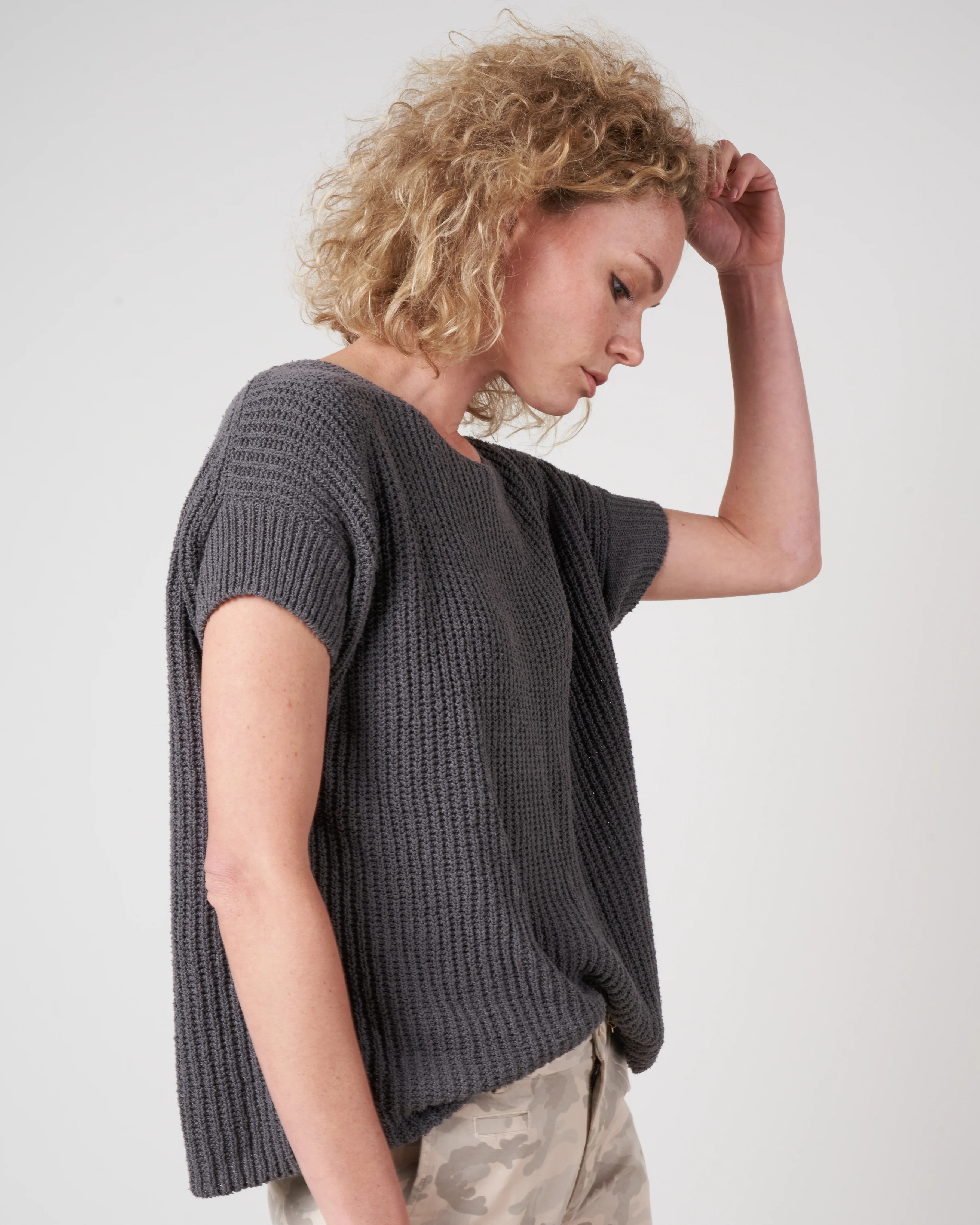 silk pullover - stone grey - Image 2