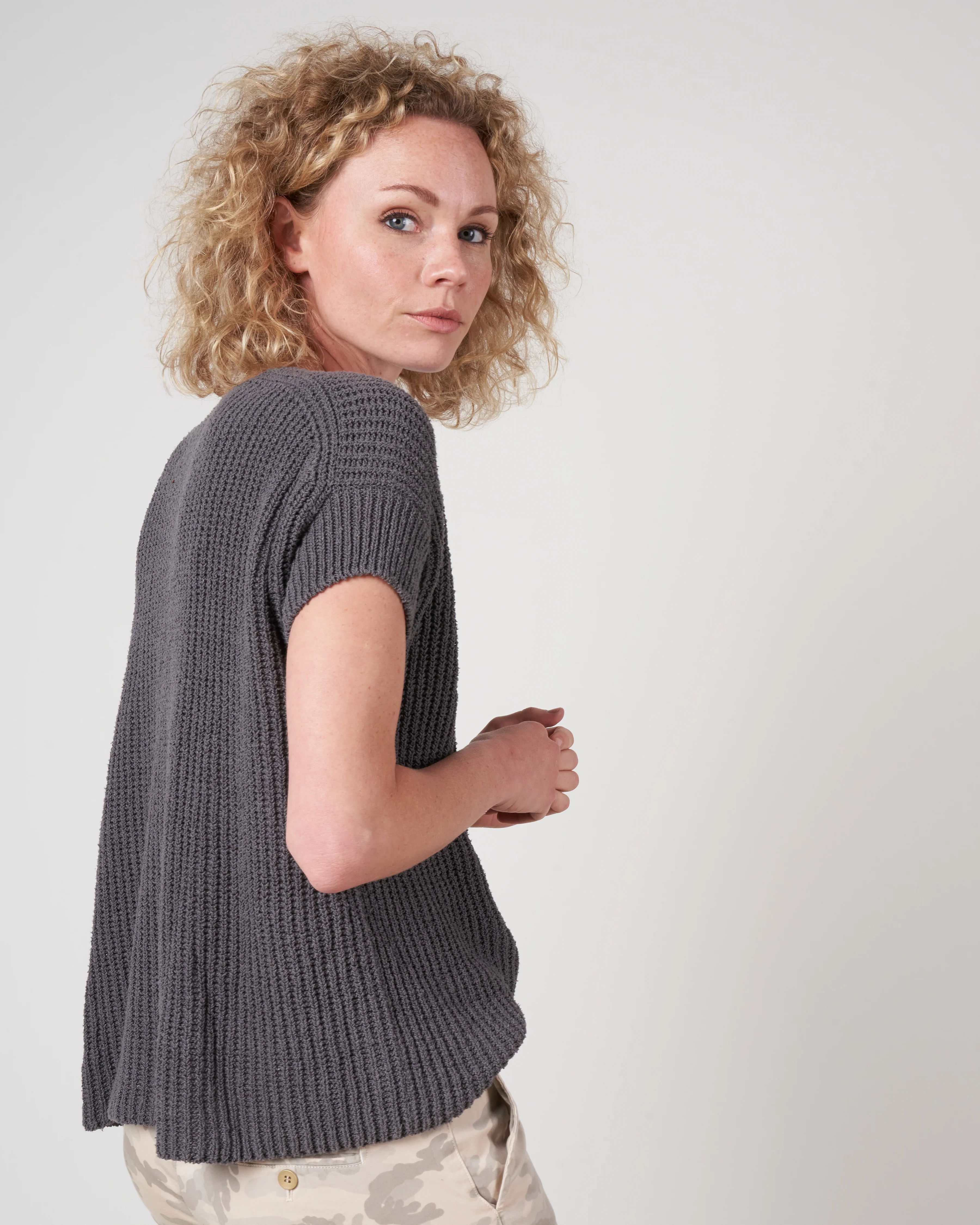 silk pullover - stone grey - Image 4