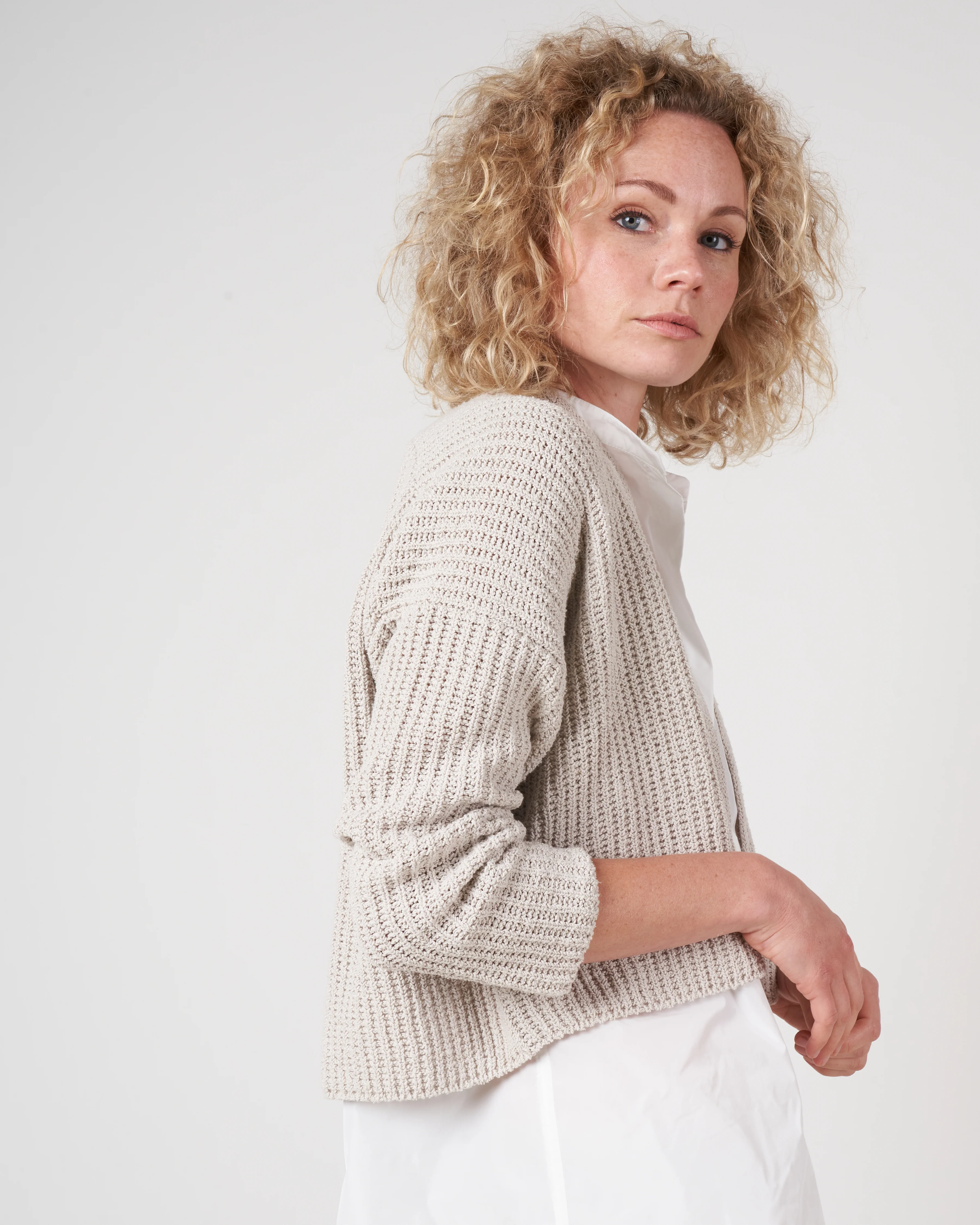 silk azi cardi - ecru - Image 2