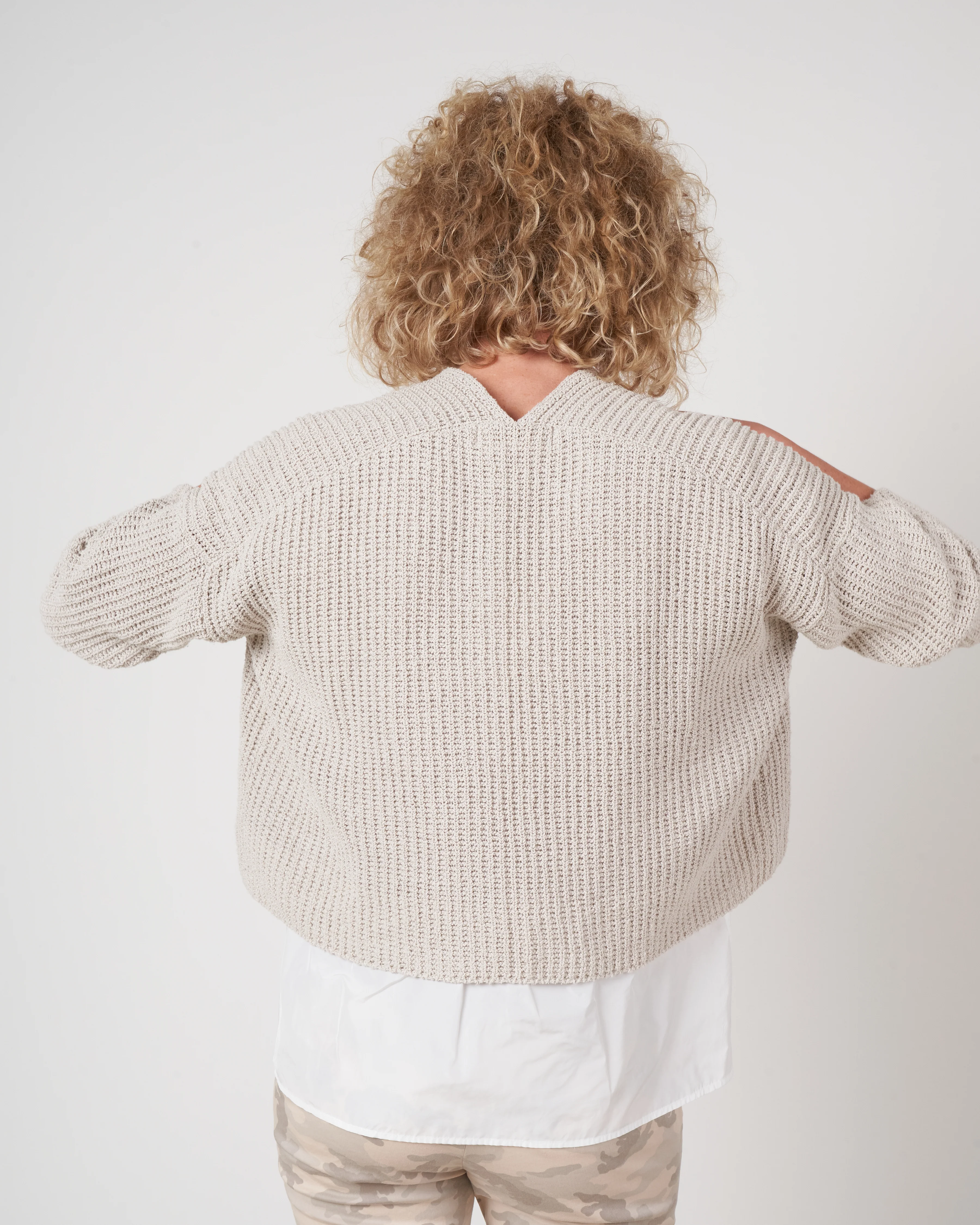 silk azi cardi - ecru - Image 3
