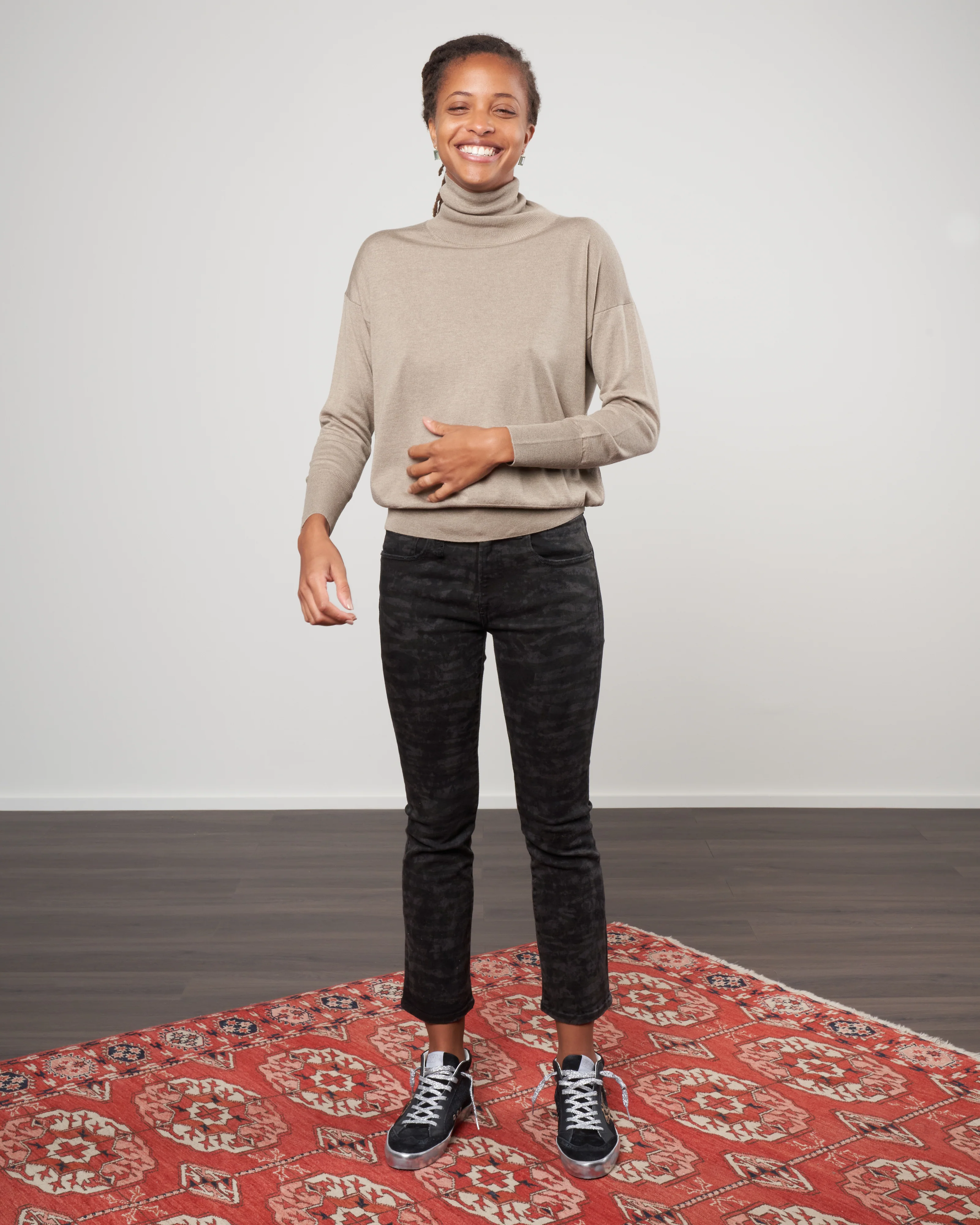 silk/cashmere turtleneck - mocha - Image 2