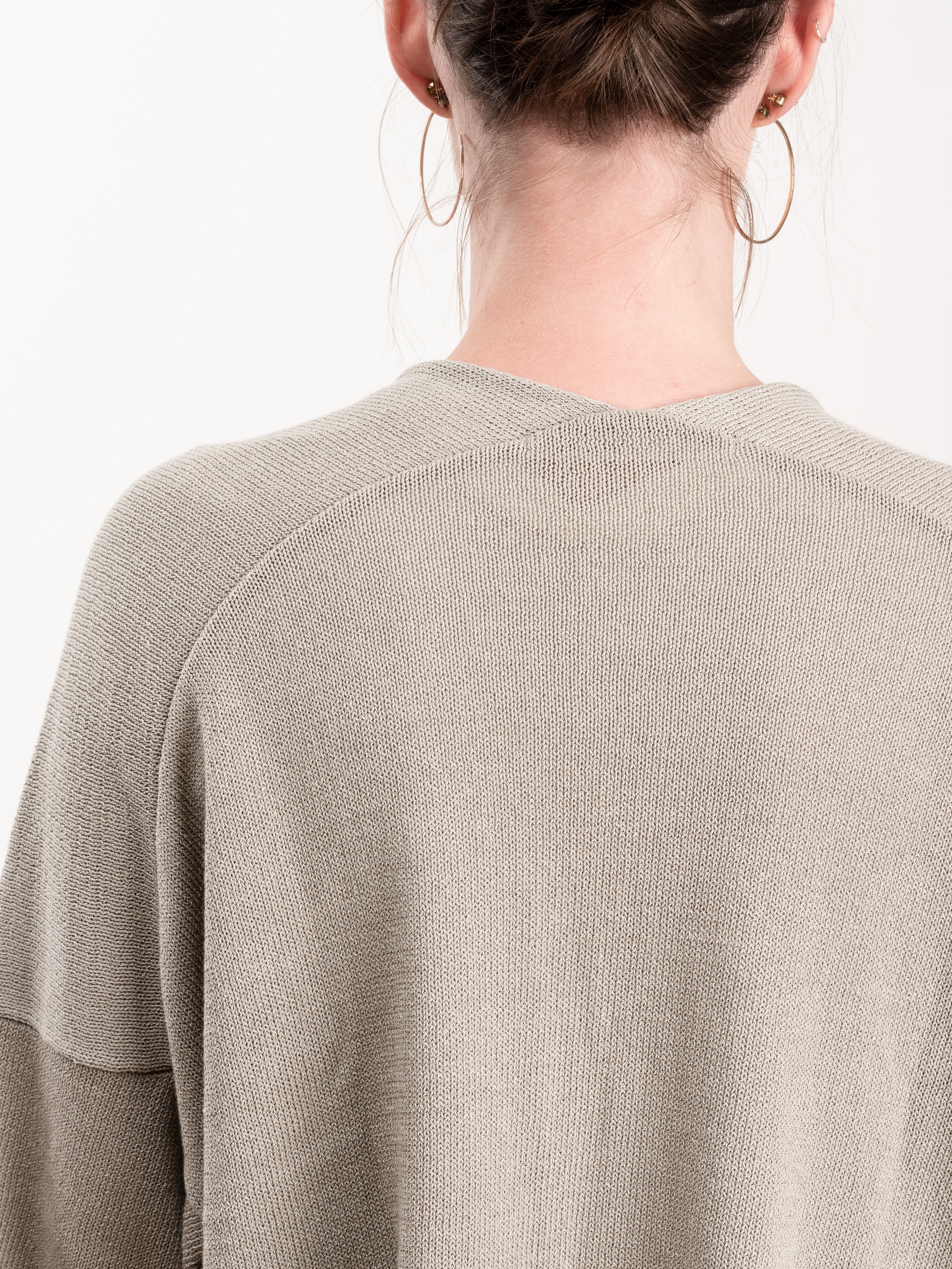 silk cotton robe - greige - Image 5
