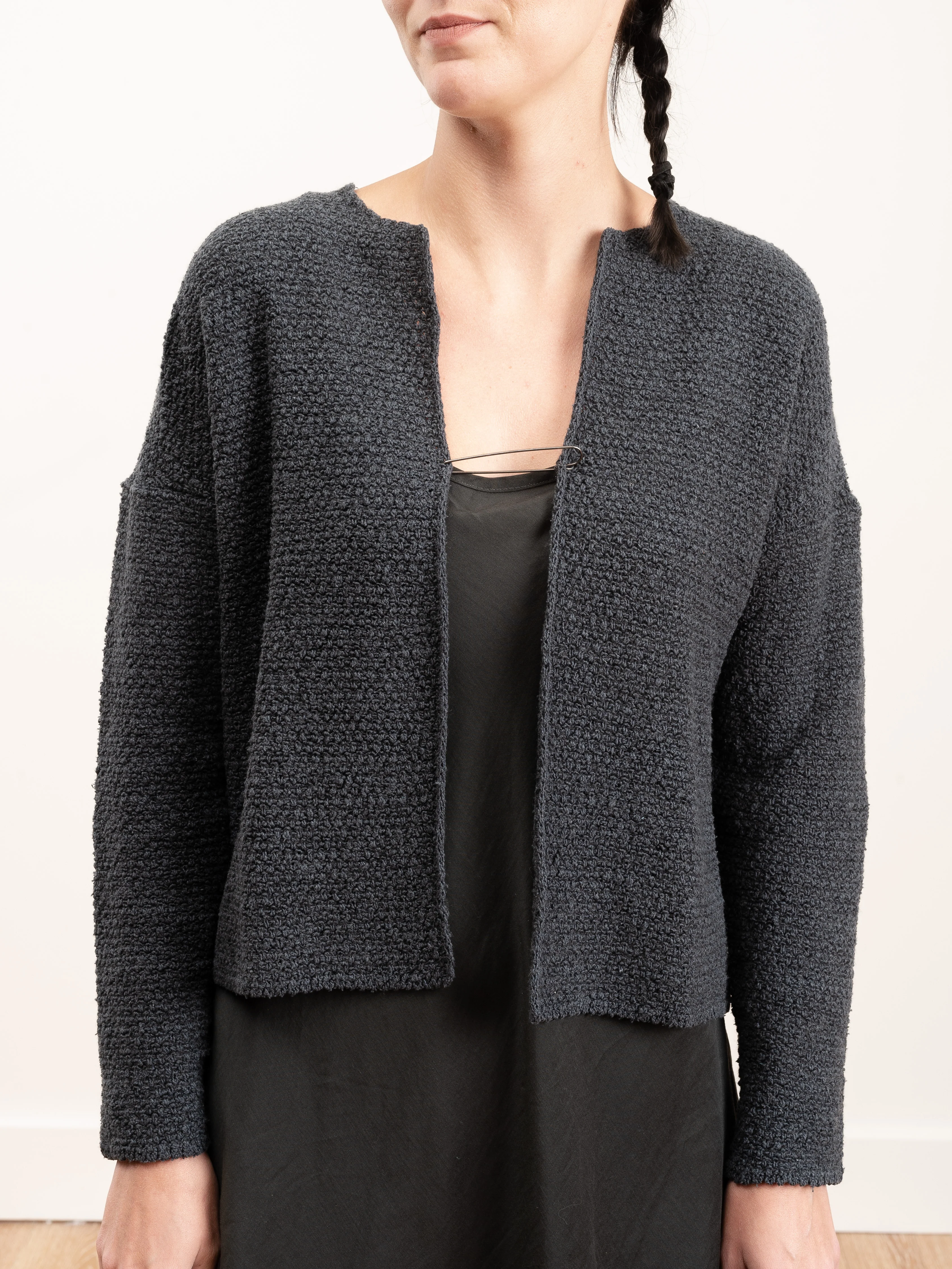 stitch cardigan - charcoal - Image 2