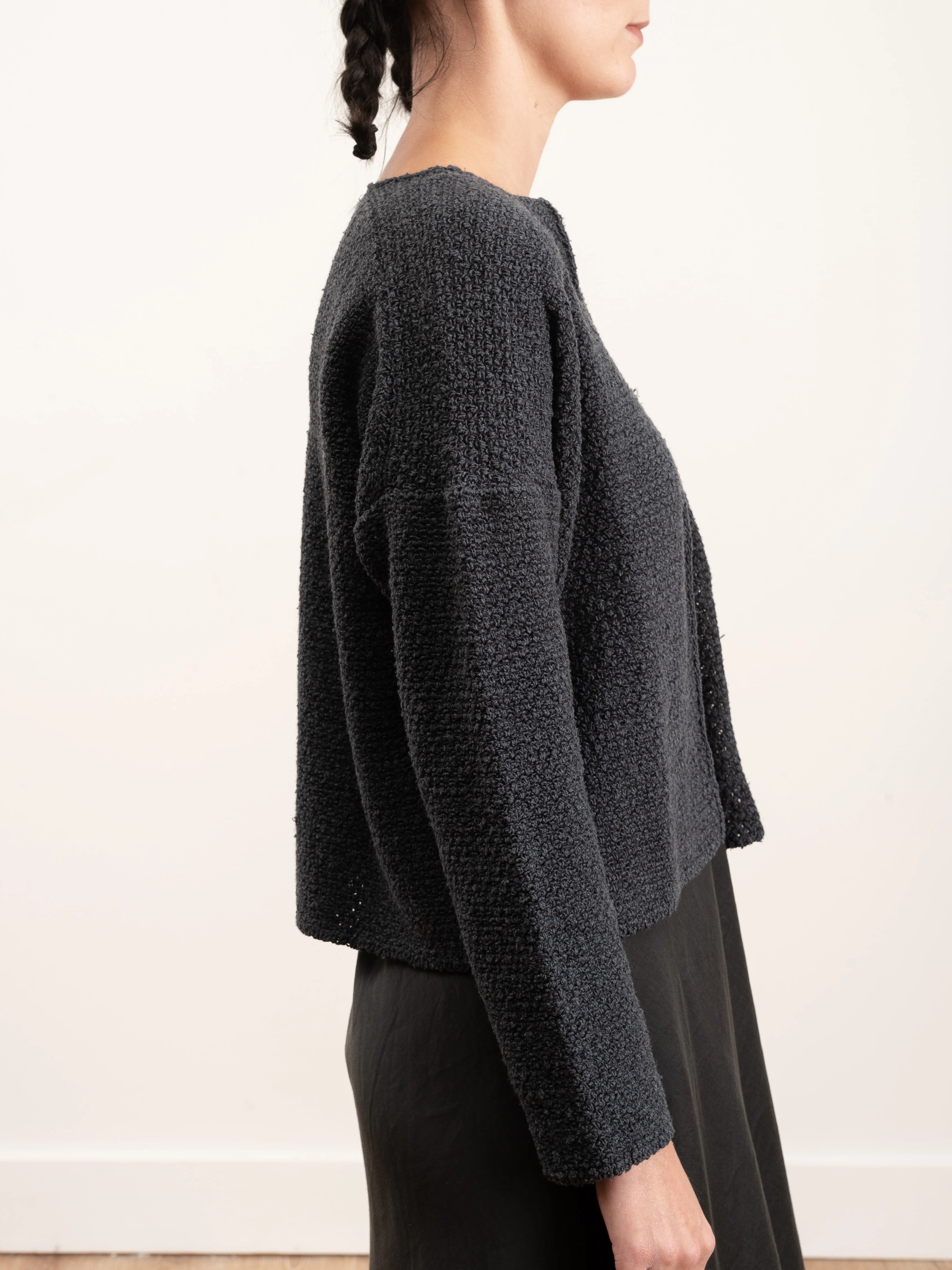 stitch cardigan - charcoal - Image 3