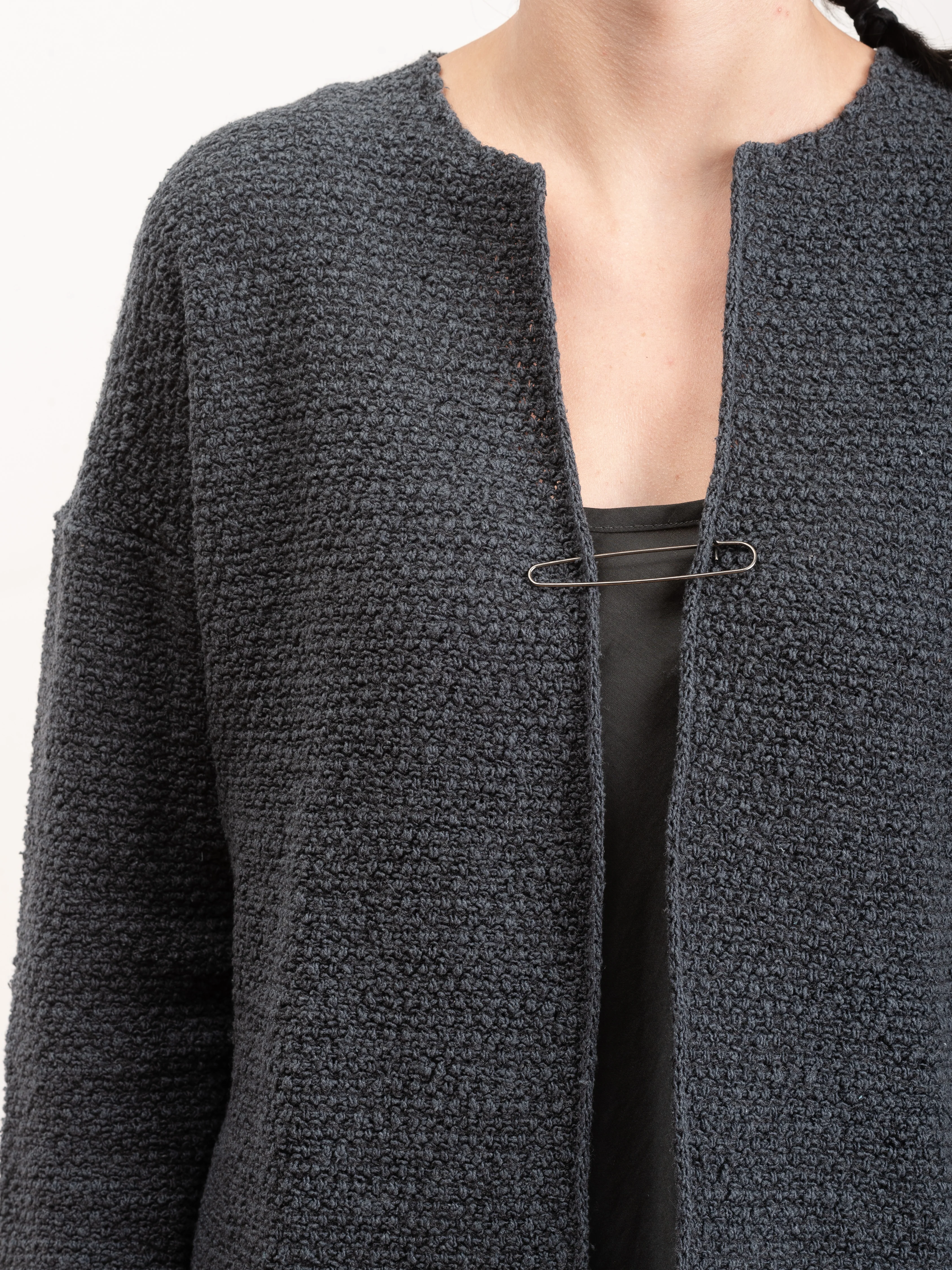 stitch cardigan - charcoal - Image 5