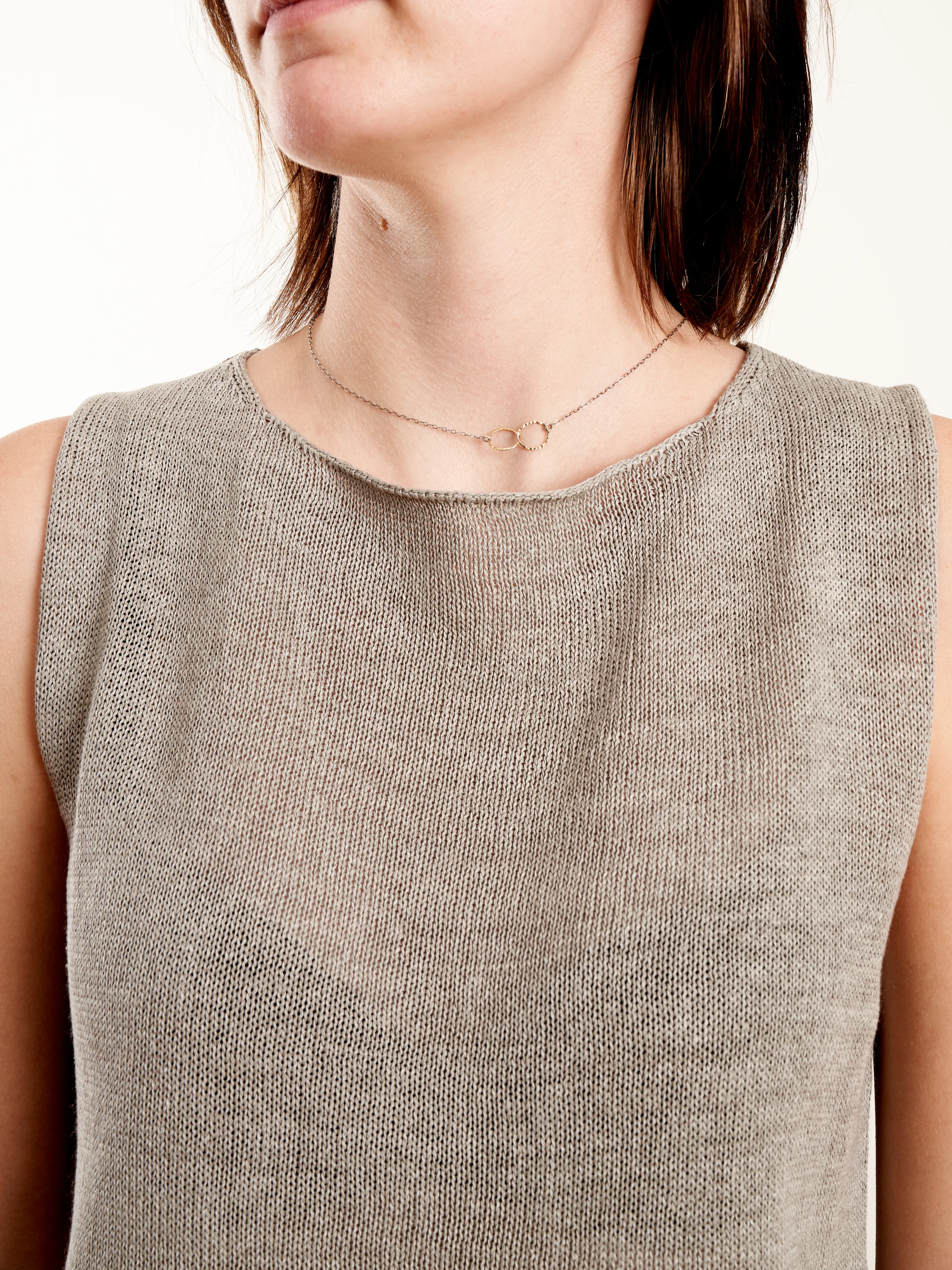 tape yarn sleeveless top - oyster - Image 6