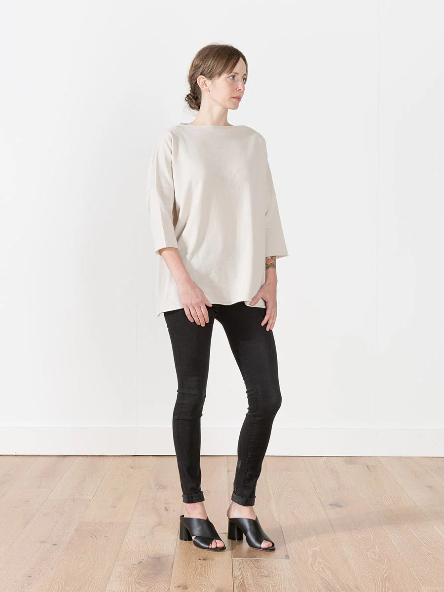 twist yarn tunic - beige
