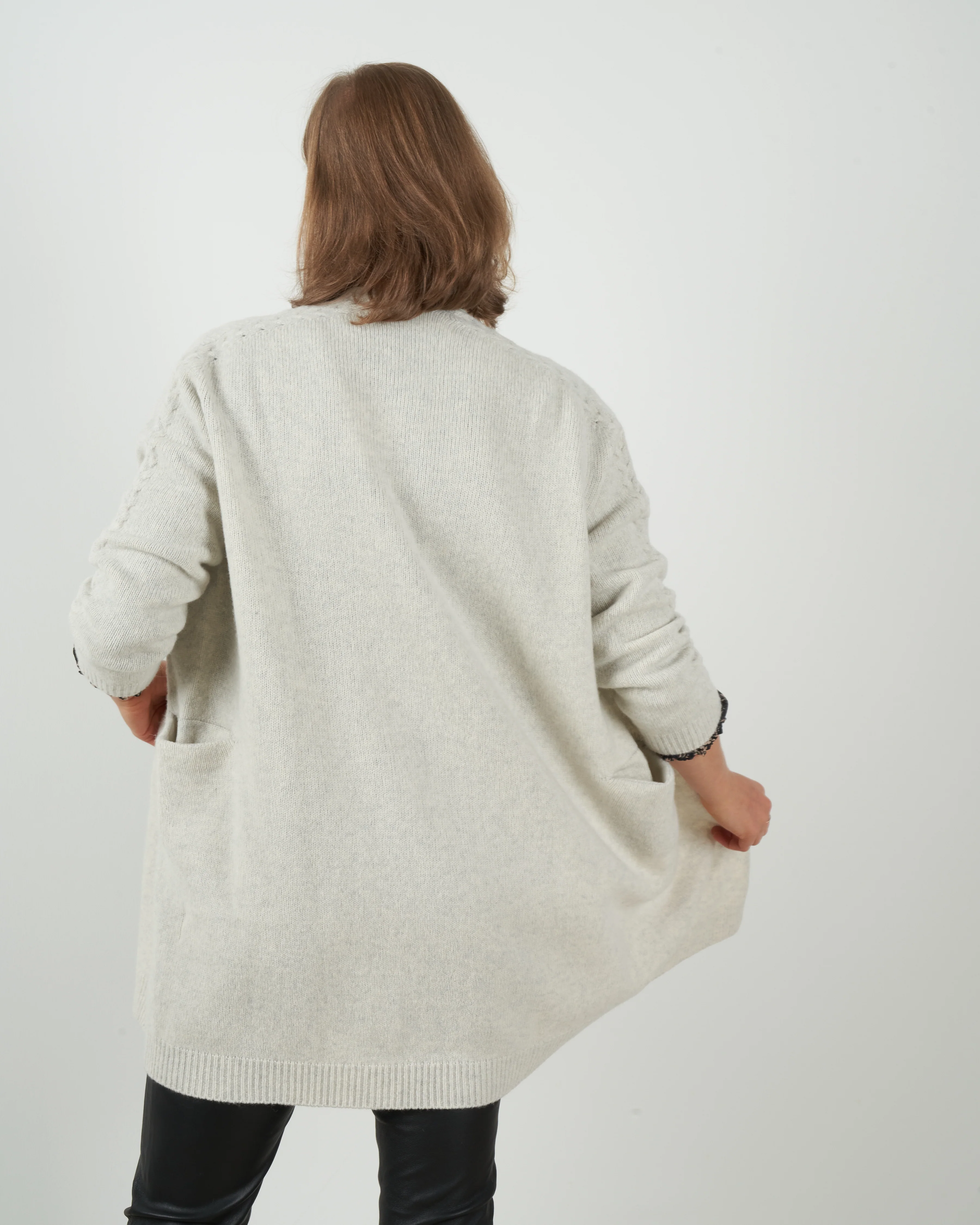 wool camel robe - light grey - Image 3