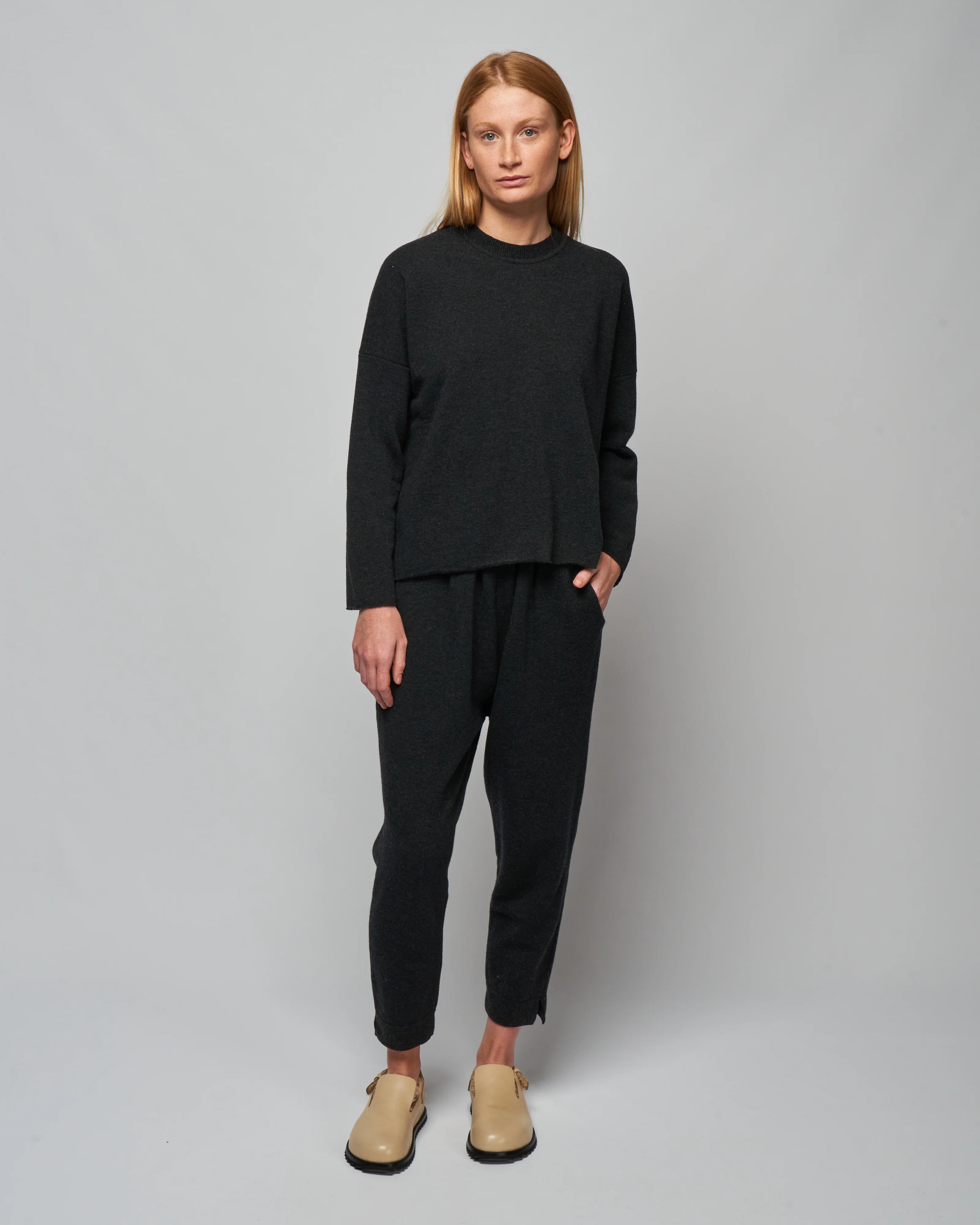 wool pile pants - charcoal - Image 2