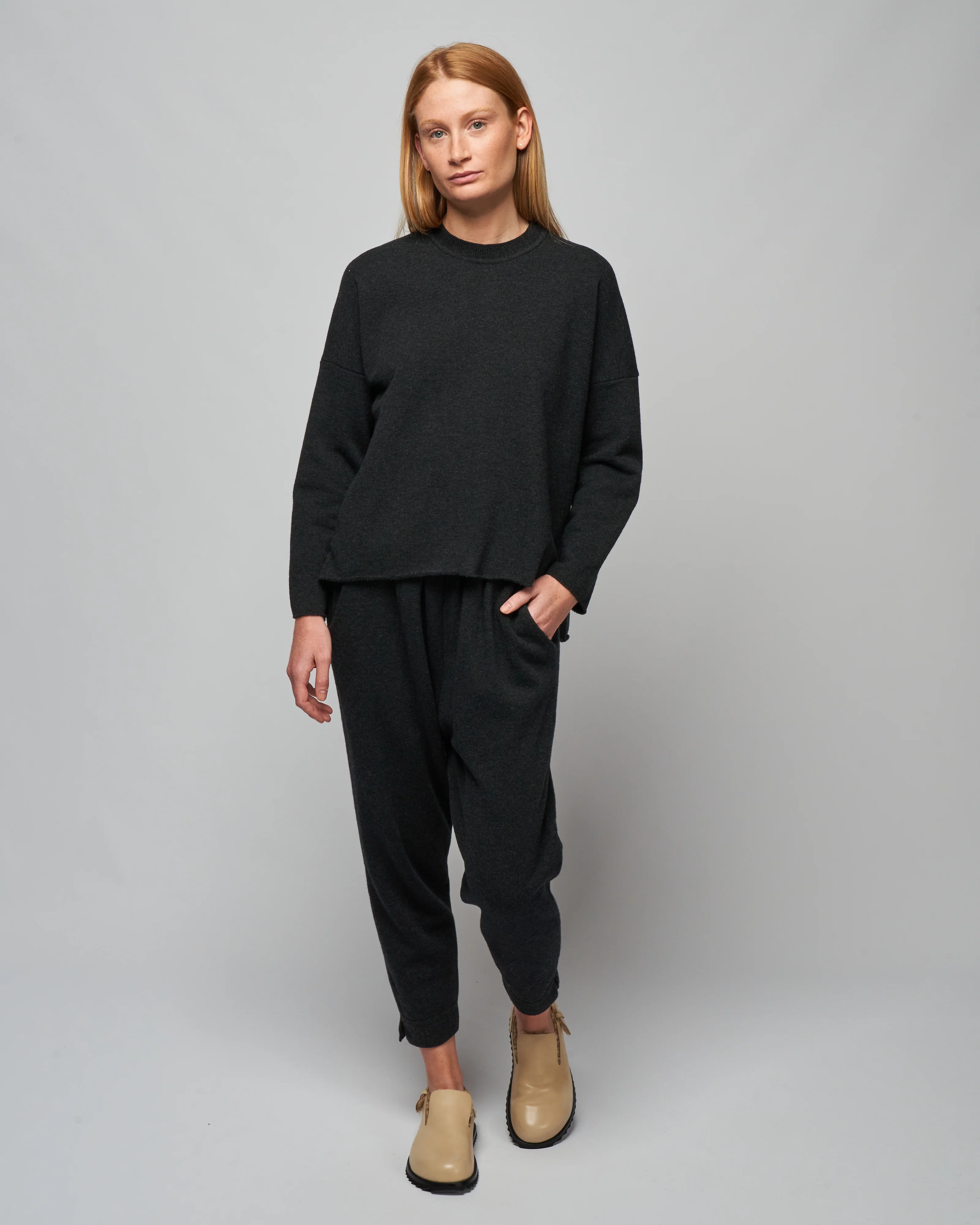 wool pile pullover - charcoal - Image 2