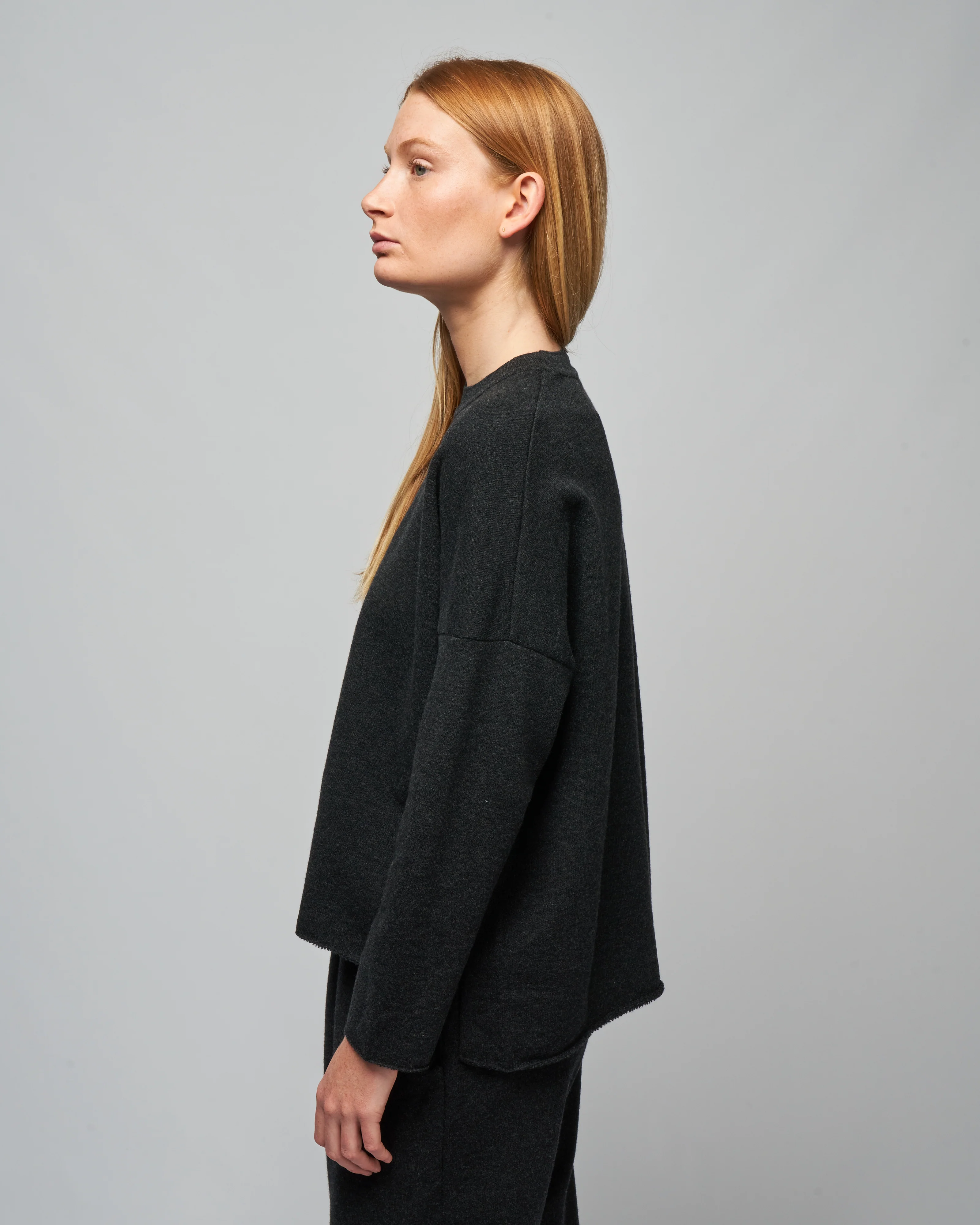 wool pile pullover - charcoal - Image 3