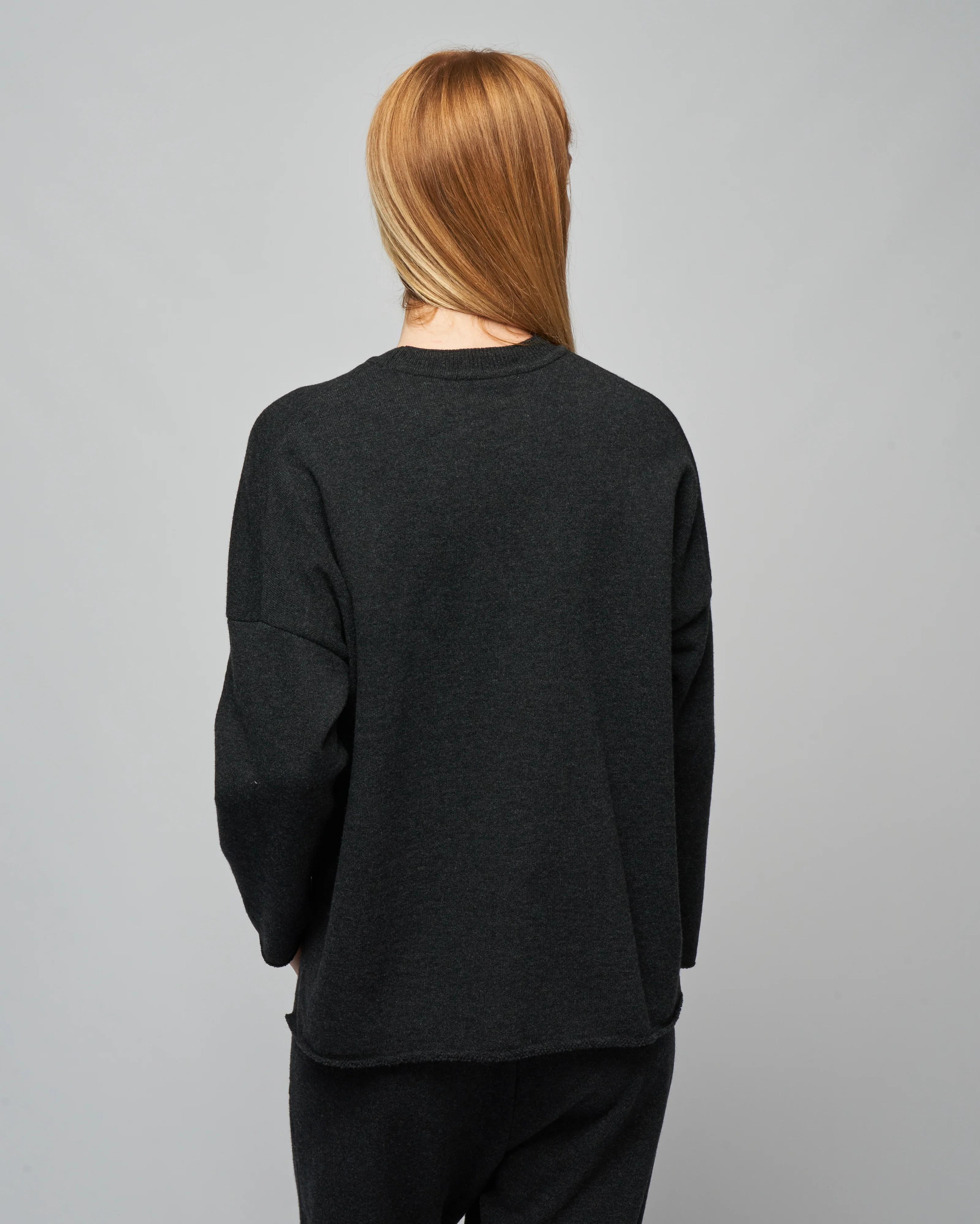 wool pile pullover - charcoal - Image 4