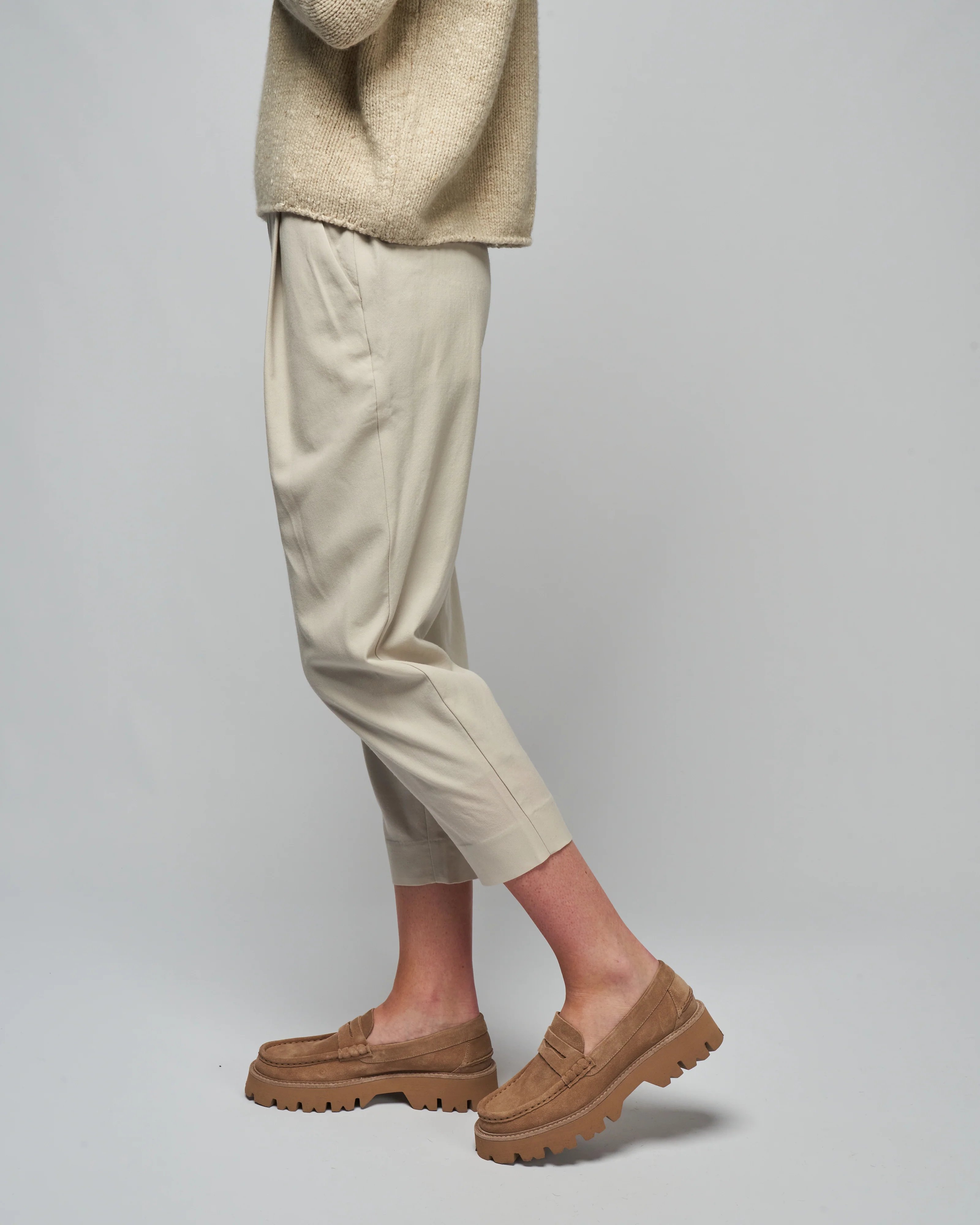 wool tapered pants - ecru - Image 3