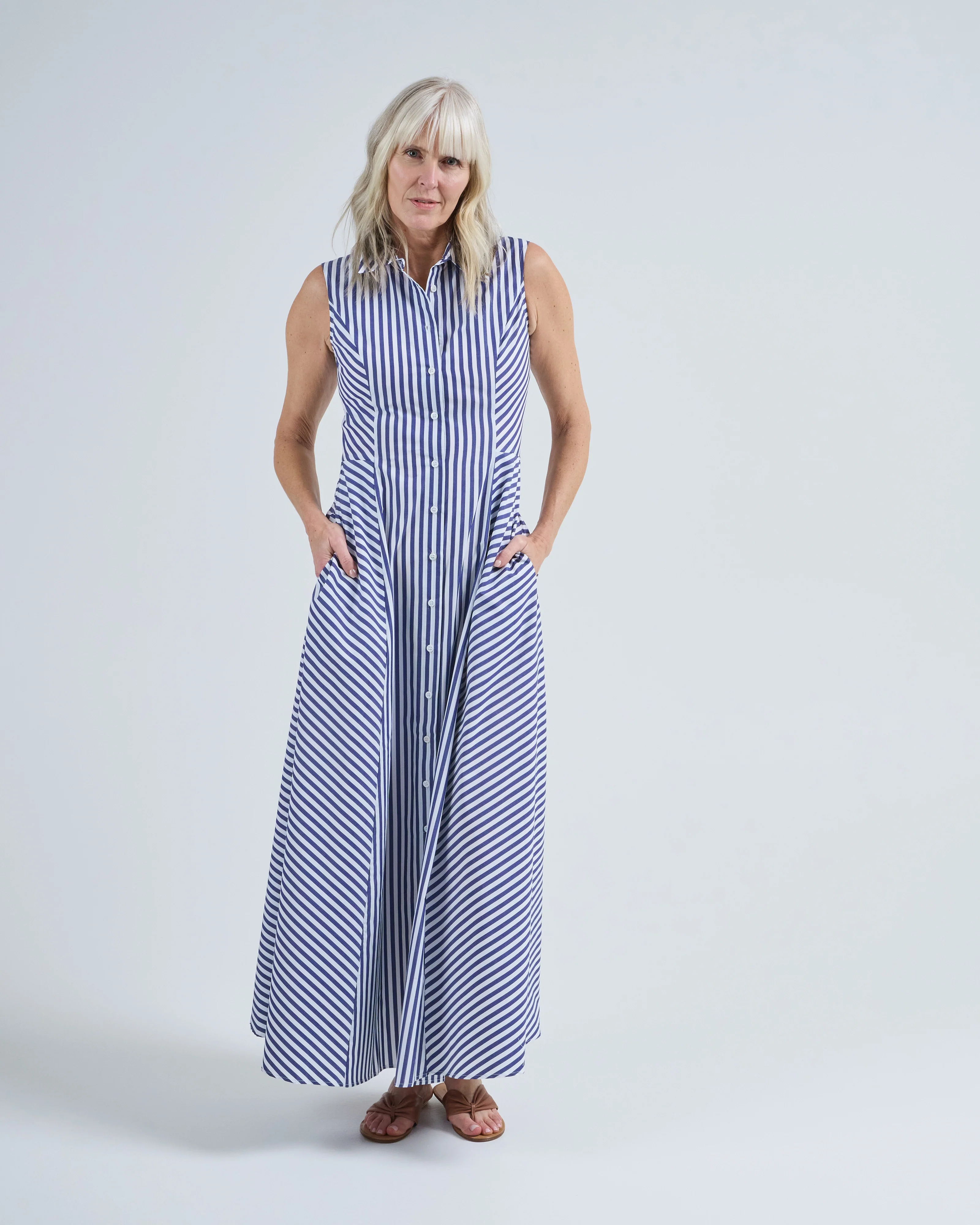 cara long sl stripe dress - Image 3