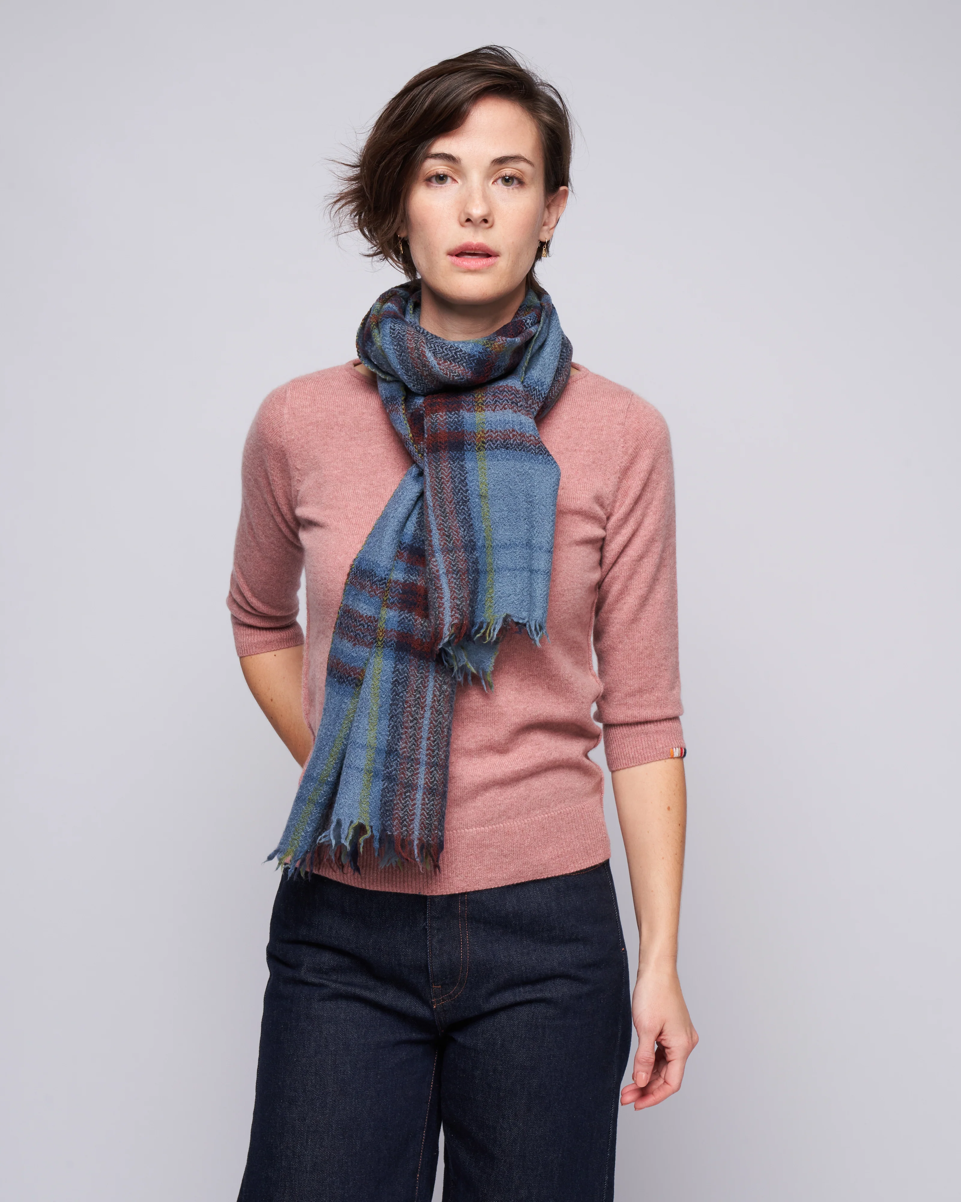 3/4 sleeve ballet neck sweater - moor