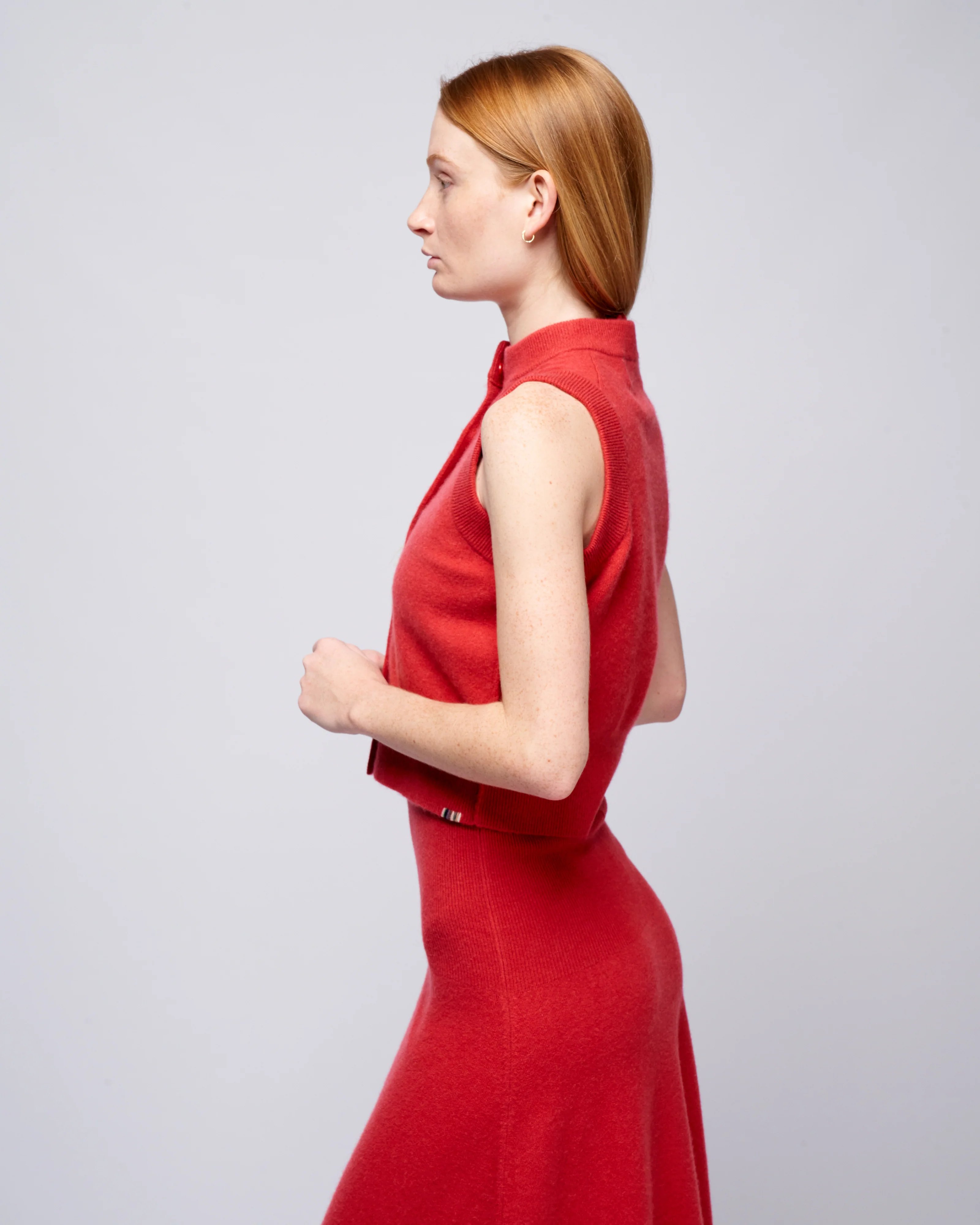corset fitted vest - berry - Image 3
