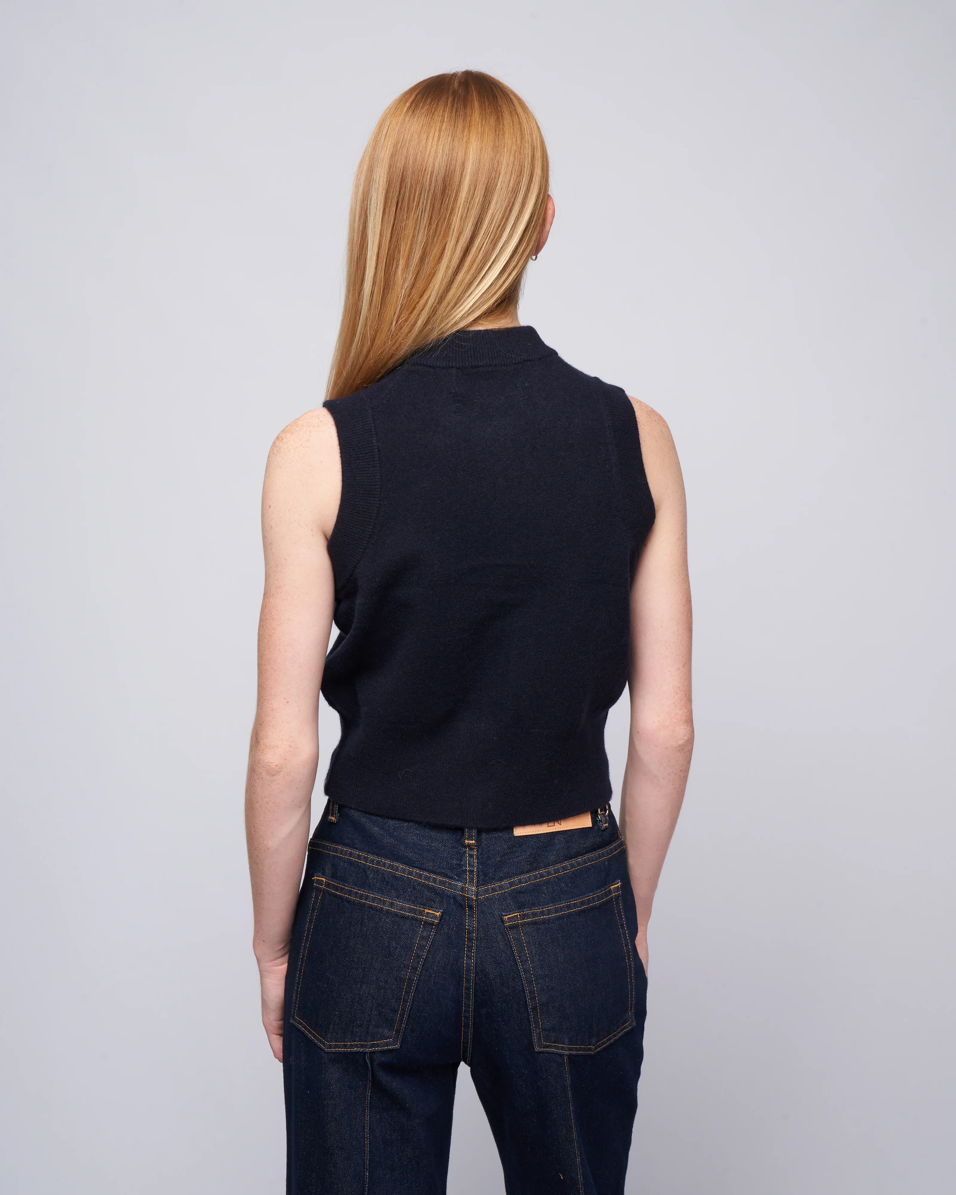 corset fitted vest - navy - Image 4