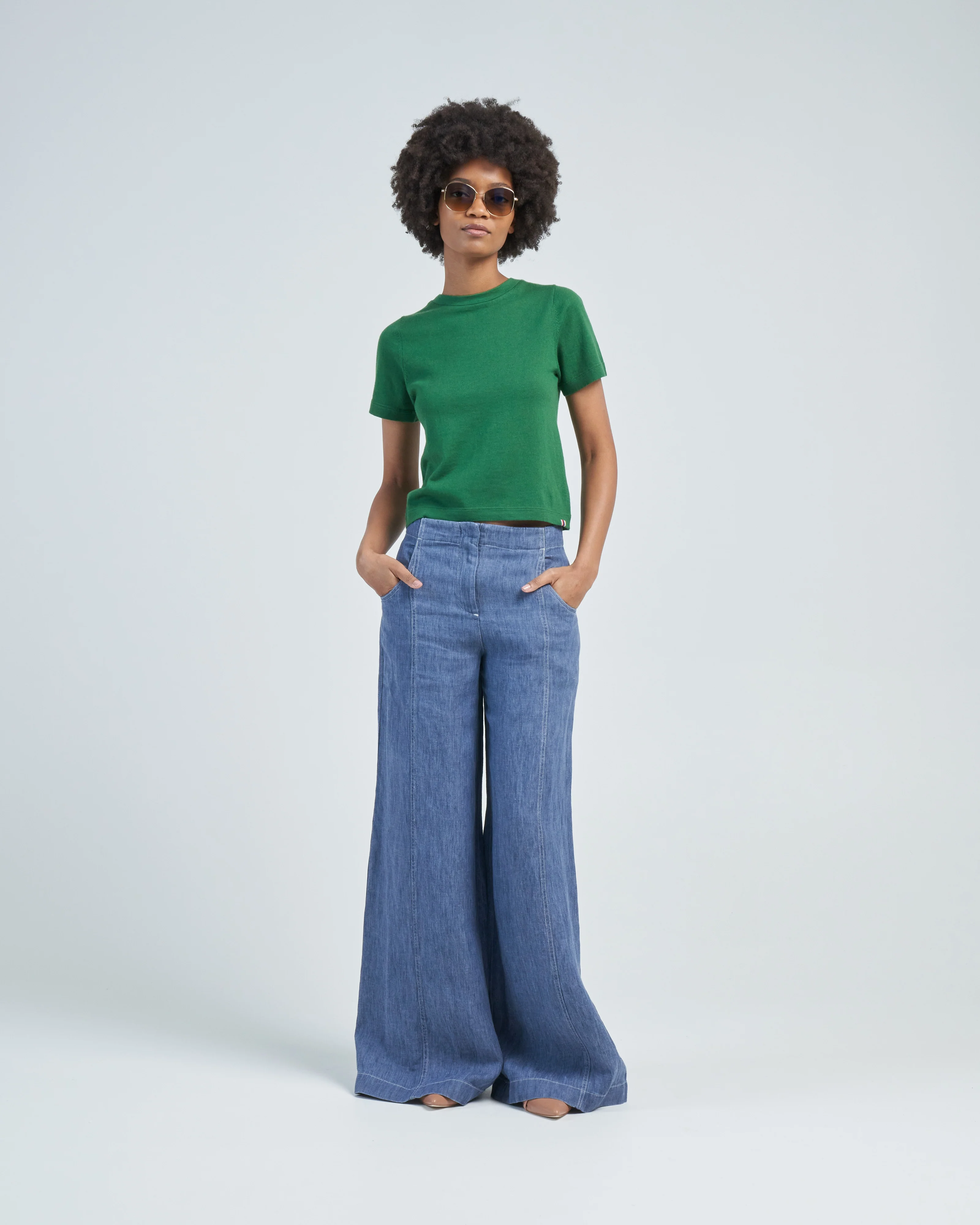 tina cotton cashmere cropped tee - Image 2