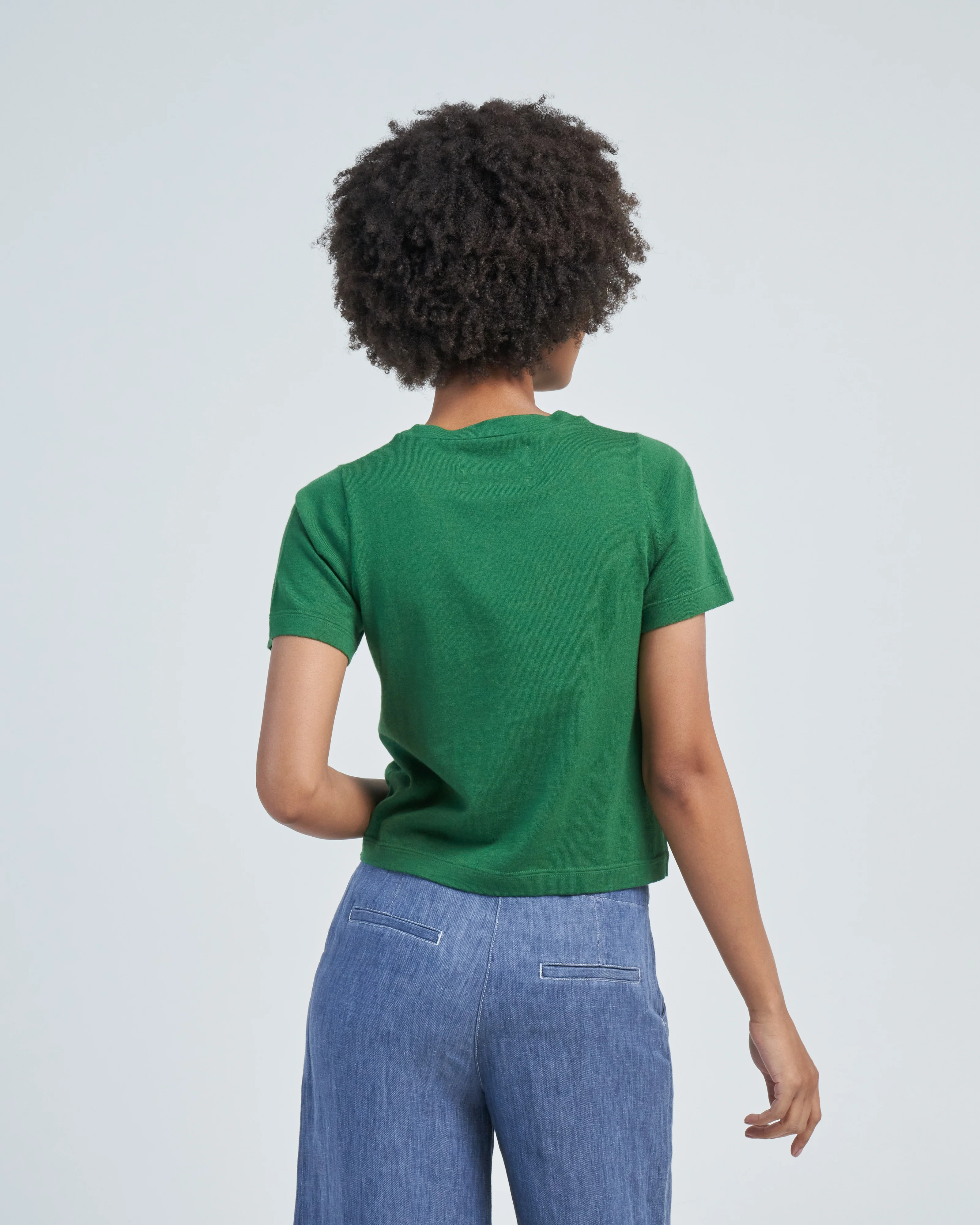 tina cotton cashmere cropped tee - Image 4
